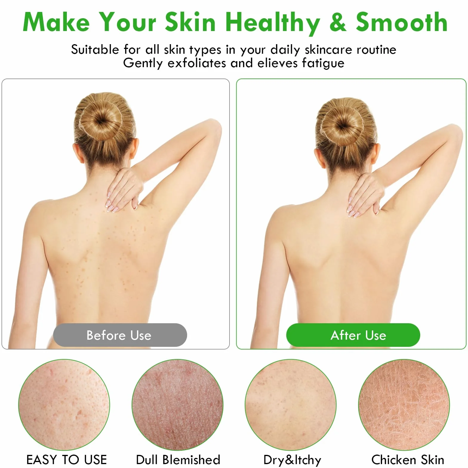 Guante Exfoliante Coreano, 5pcs Esponja Exfoliante Corporal para Limpieza Profunda