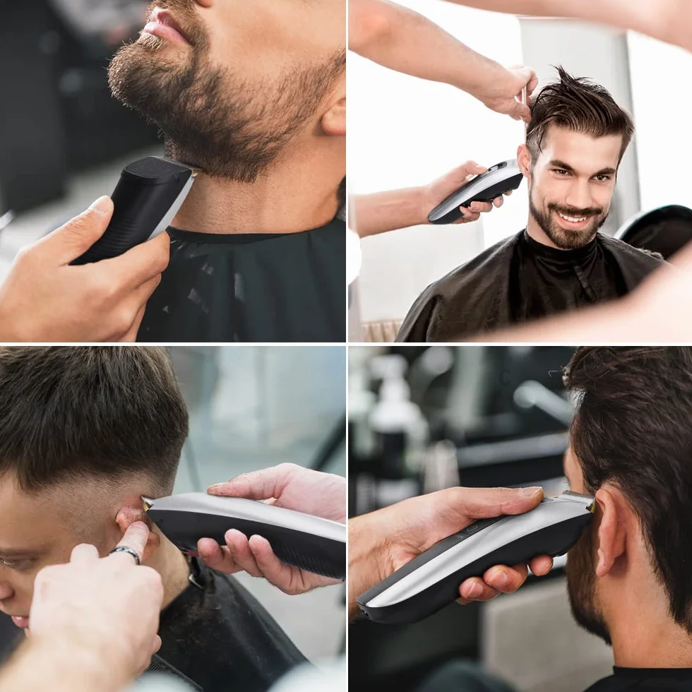 Cortapelos Inalámbrico Hombre, Máquina Cortar Pelo Profesional, Cuchilla Cerámica Titanio Ajustable, 8 Peines, 150 min Autonomía