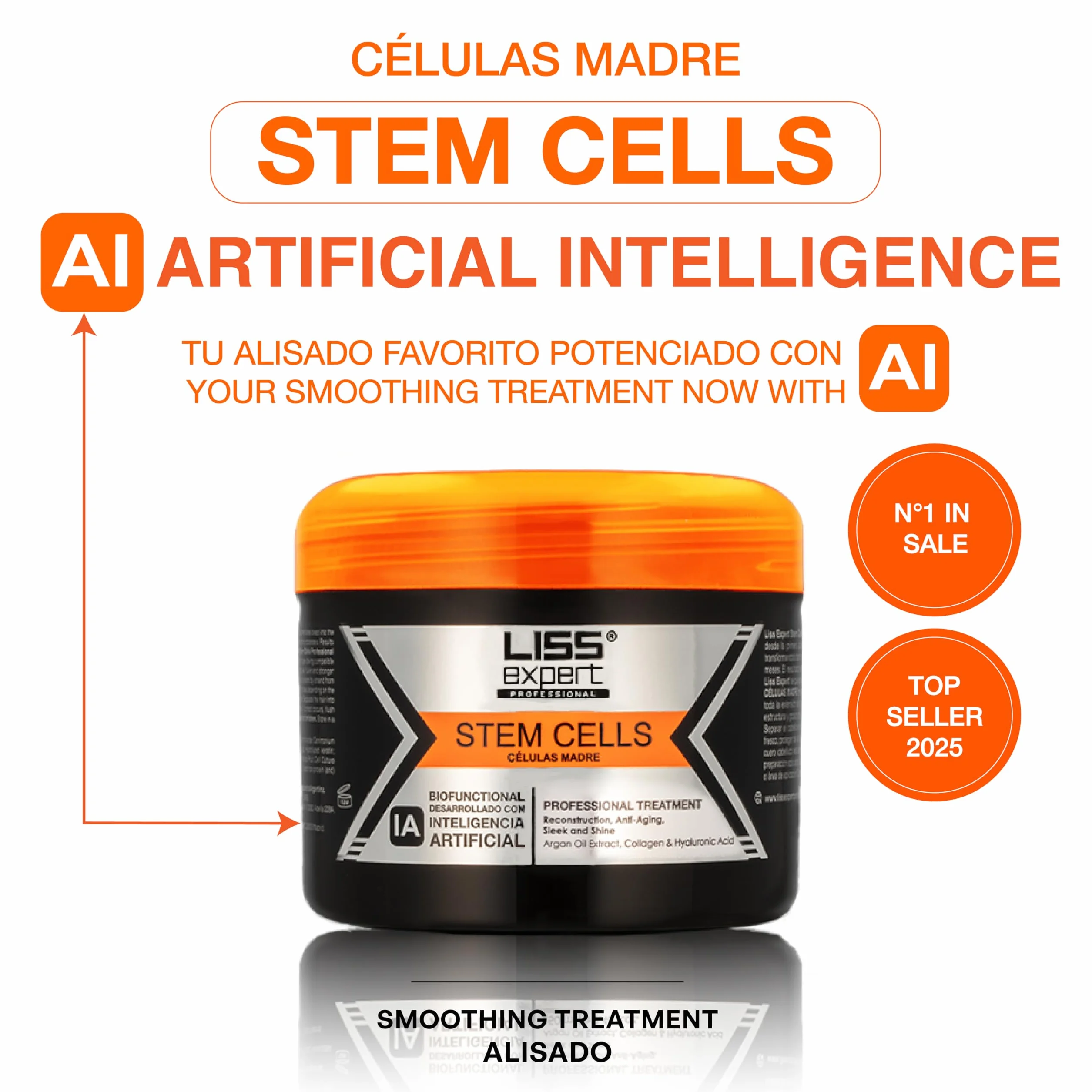 Liss Expert Professional Tratamiento Alisador con Células Madre, Keratina Orgánica y Aceite de Argán
