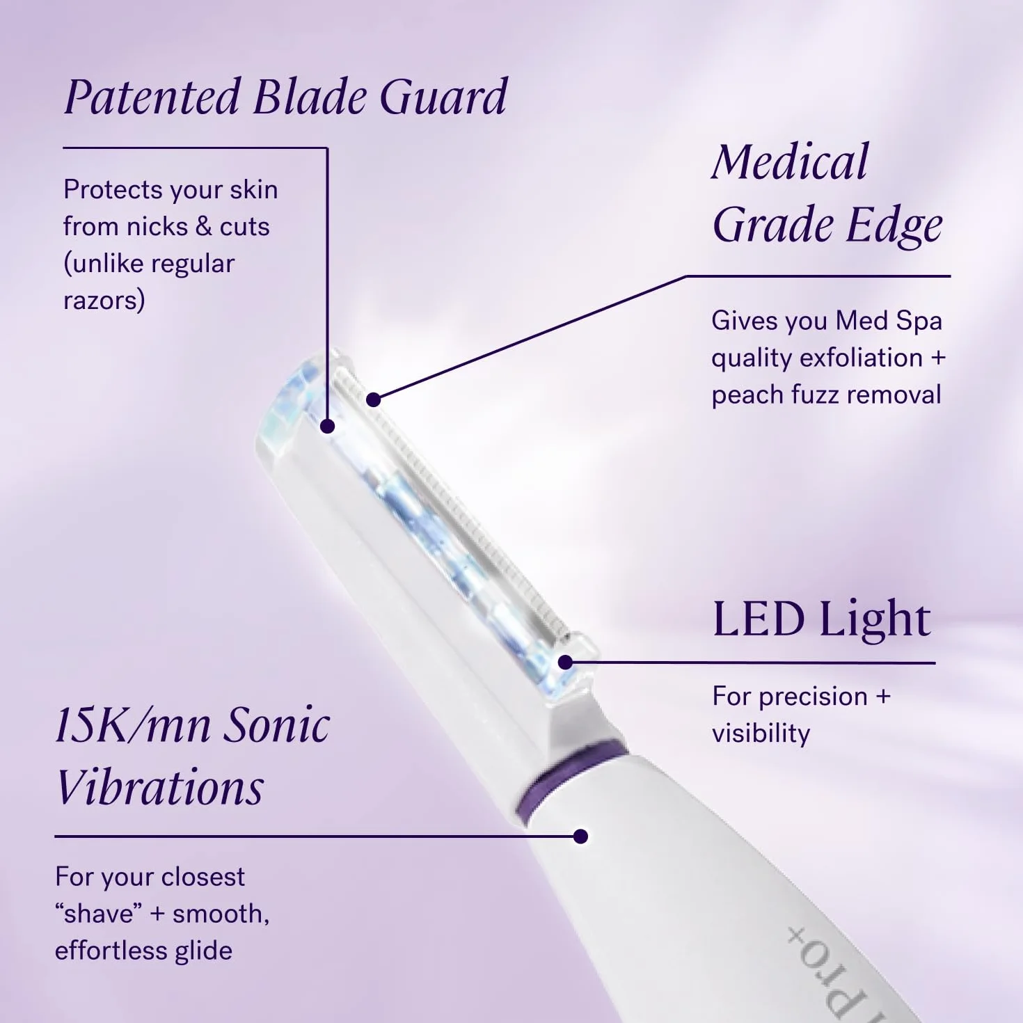 Michael Todd Beauty Sonicsmooth Pro+ Afeitadora Dermaplaning Facial LED 16 Cuchillas