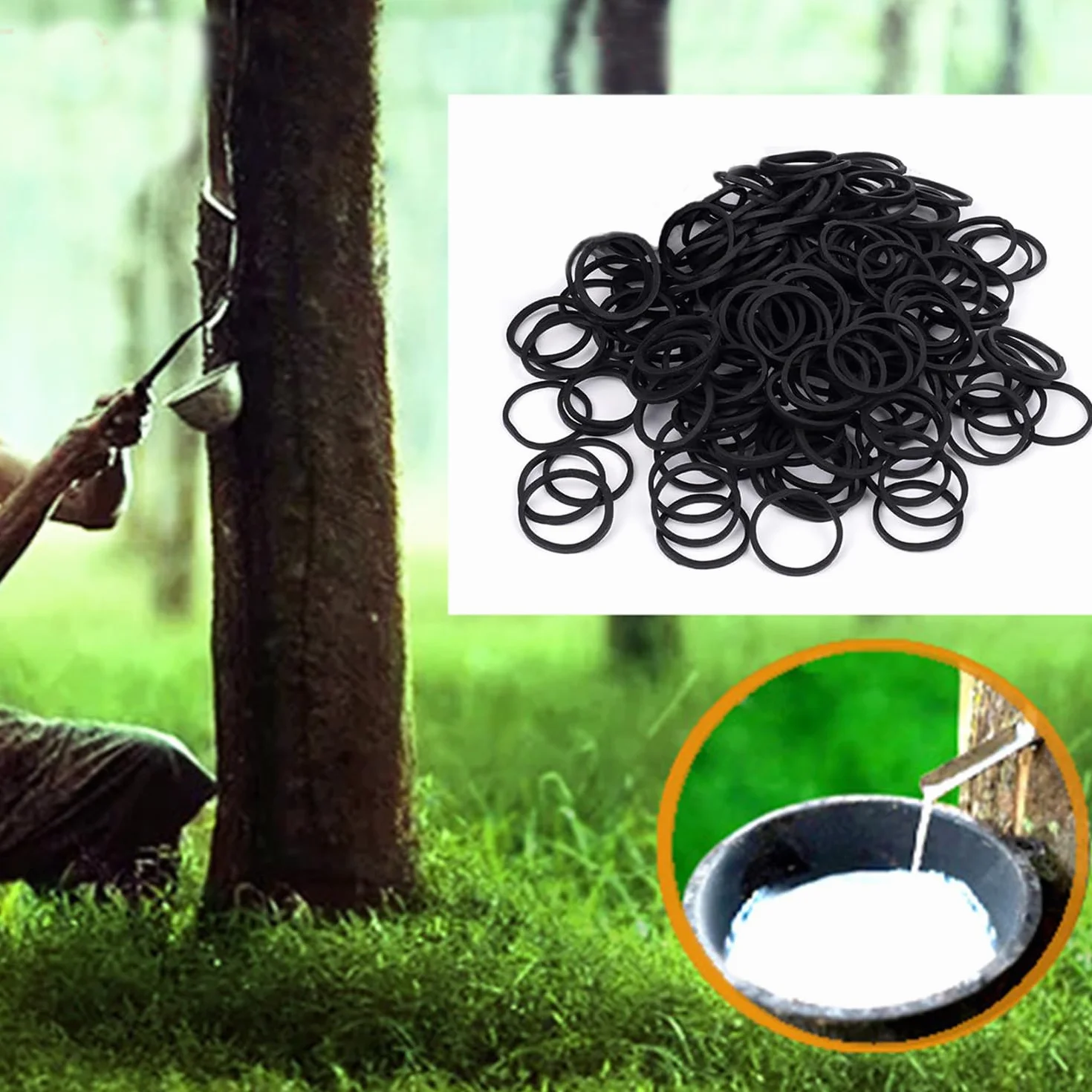 Bandas elásticas negras para el pelo 500 piezas con caja mini gomas para niños trenzas cola de caballo