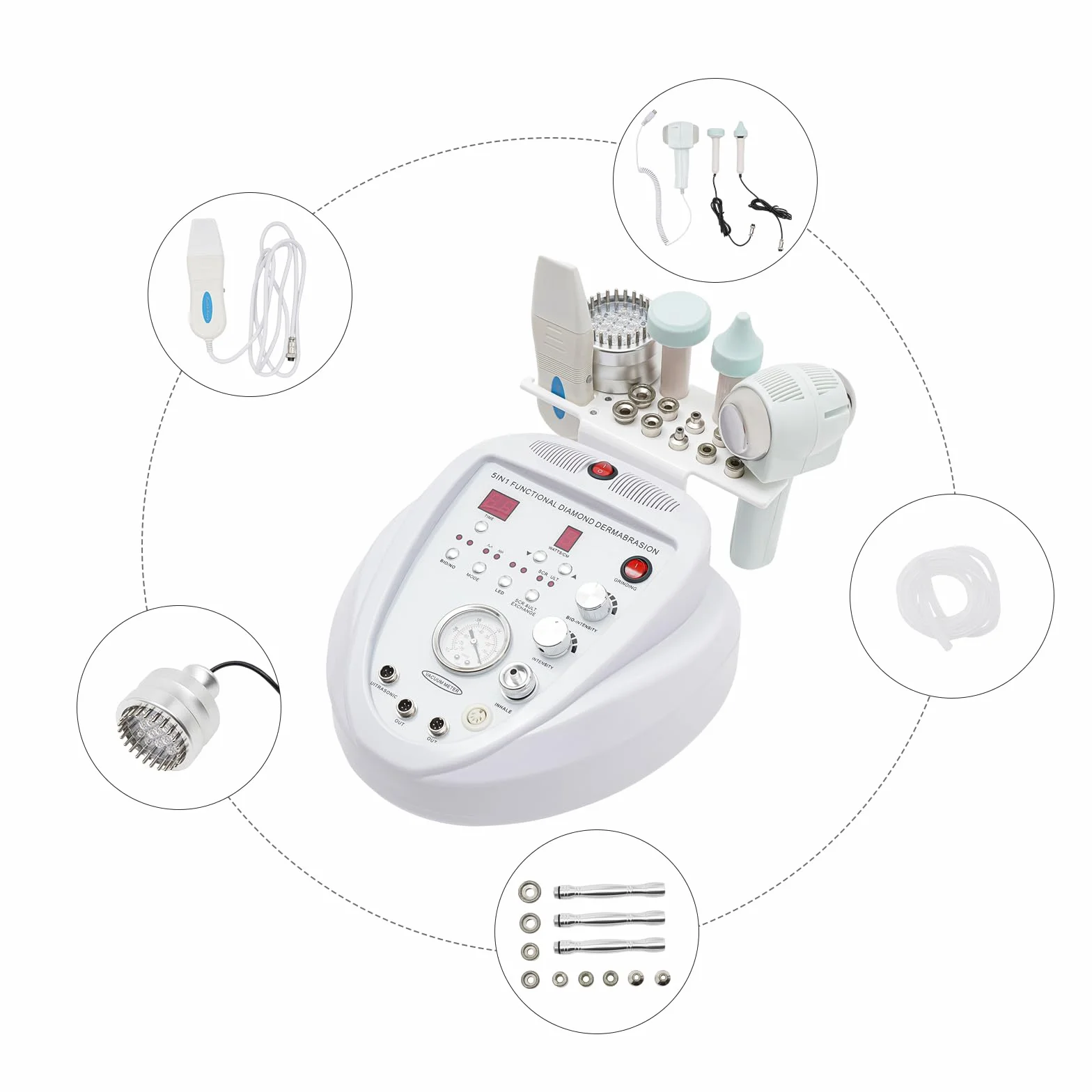 5 en 1 máquina profesional de dermoabrasión diamante dispositivo microdermoabrasión cuidado facial belleza cuidado facial dermoabrasión equipo