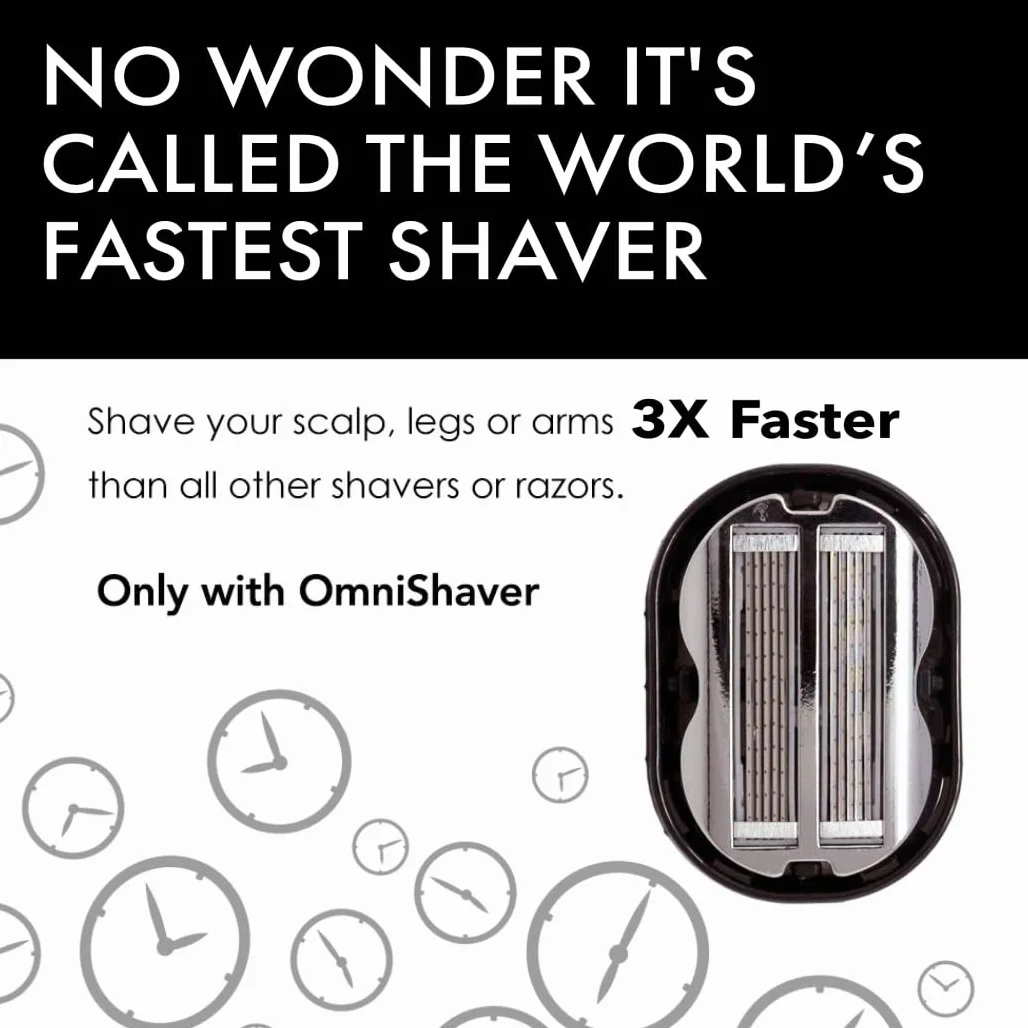 OmniShaver Maquinilla de afeitar para cabeza calva, cortador de pelo, auto limpia