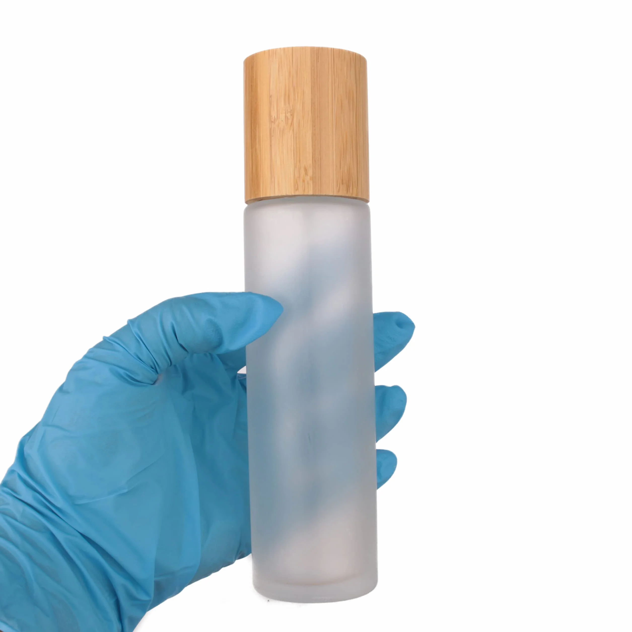 COSIDEA 4 botellas de spray vacías 120 ml con tapa de bambú esmerilado para perfume