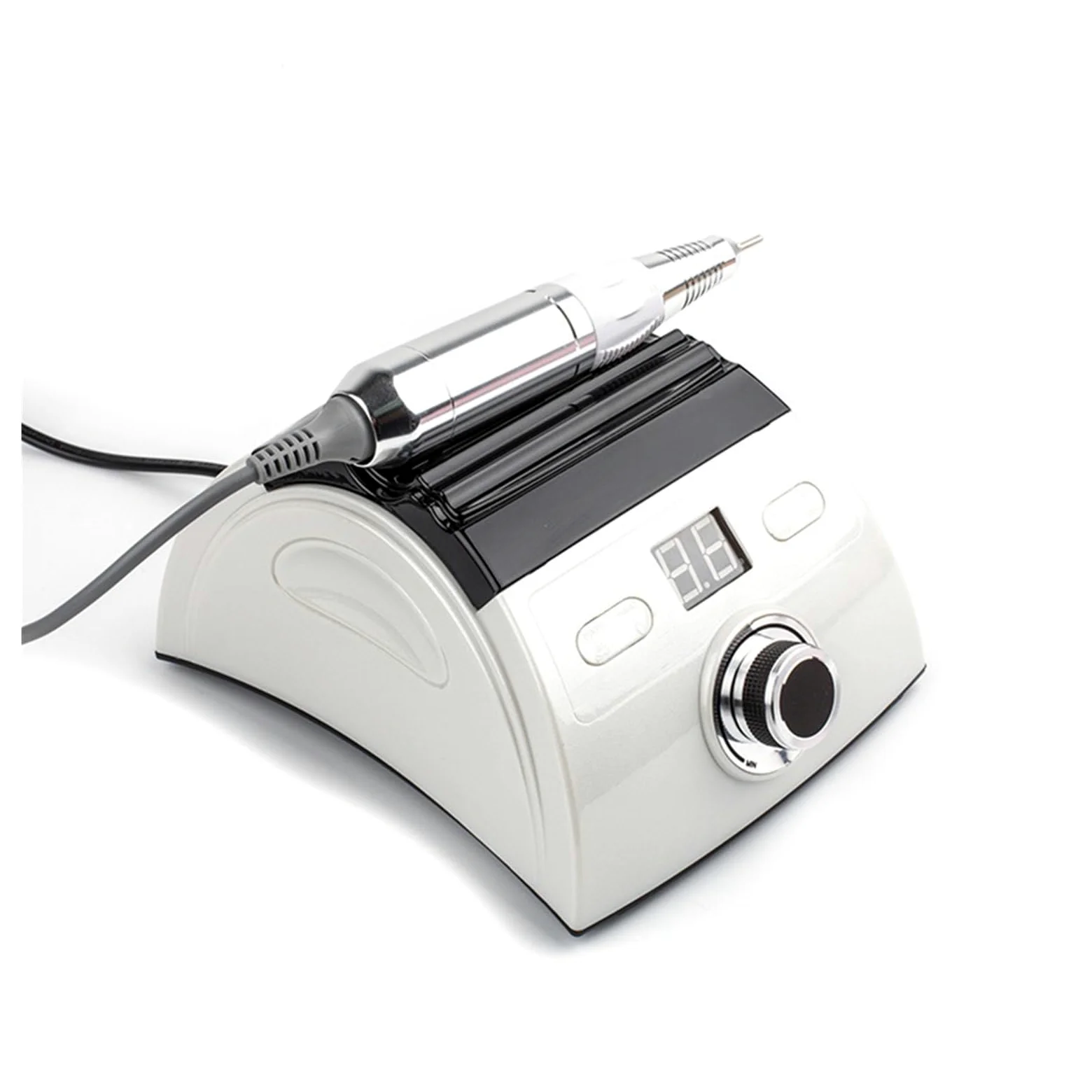 Taladro de uñas, Taladro De Uñas Profesional, Lima Eléctrica 30000 RPM Con Pantalla Velocidad, Kit Manicura Y Pedicura For Acrílicas, Gel, Pulido Modelado Para uso doméstico(White Nail Drill)
