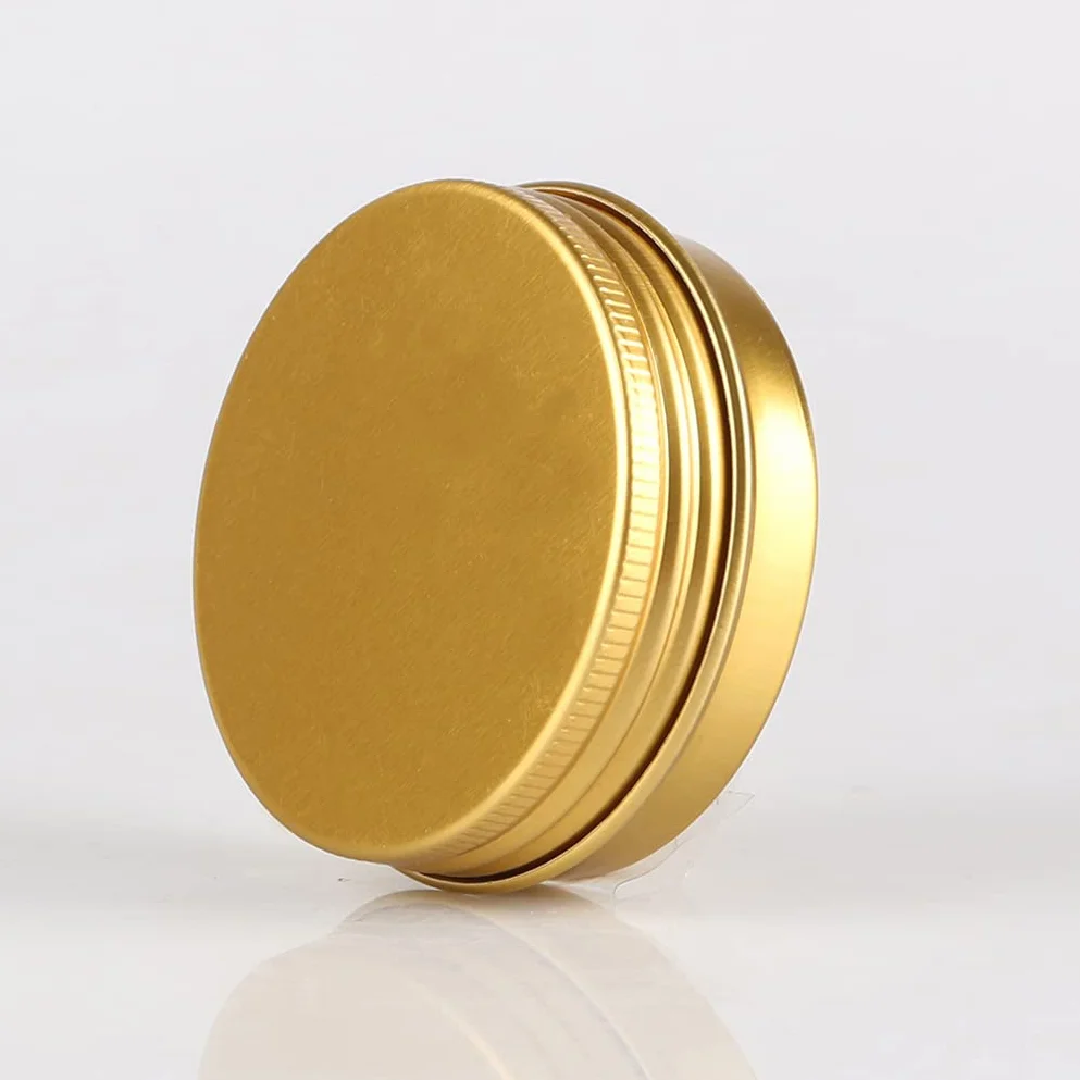 Tarros de Aluminio con Tapa Rosca 30ml Oro, 30 Piezas Envases Vacíos Redondos para Cosméticos