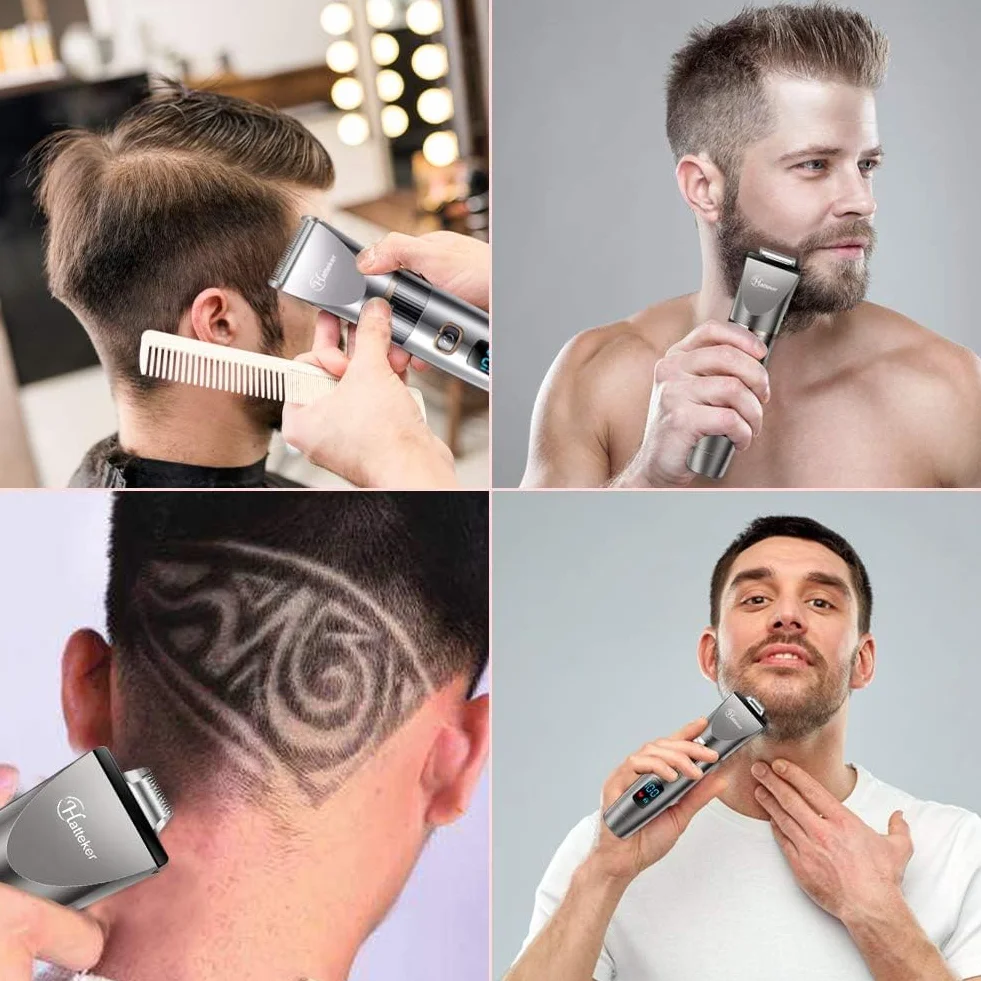 Hatteker Cortapelos Hombre Maquina Cortar Pelo Cortadora Barbero Electric Recortador Barba Waterproof