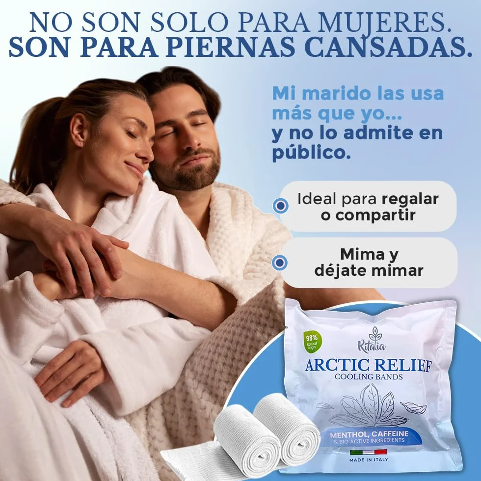 Ritalia® Vendas frías para piernas Efecto refrescante extractos naturales anticelulítico