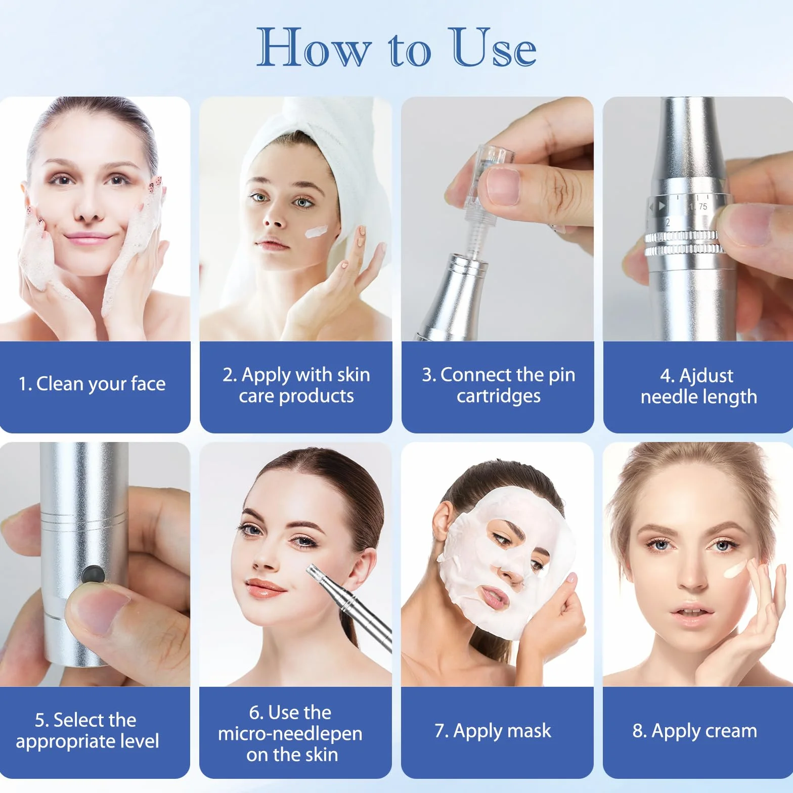 CARER SPARK Dermapen Eléctrico, Dermapen Profesional 0.25 mm-2.0 mm con 5 Niveles de Velocidad para Cuidado de la Piel Antiarrugas y Antienvejecimiento (Incluye 12 cartuchos de agujas)