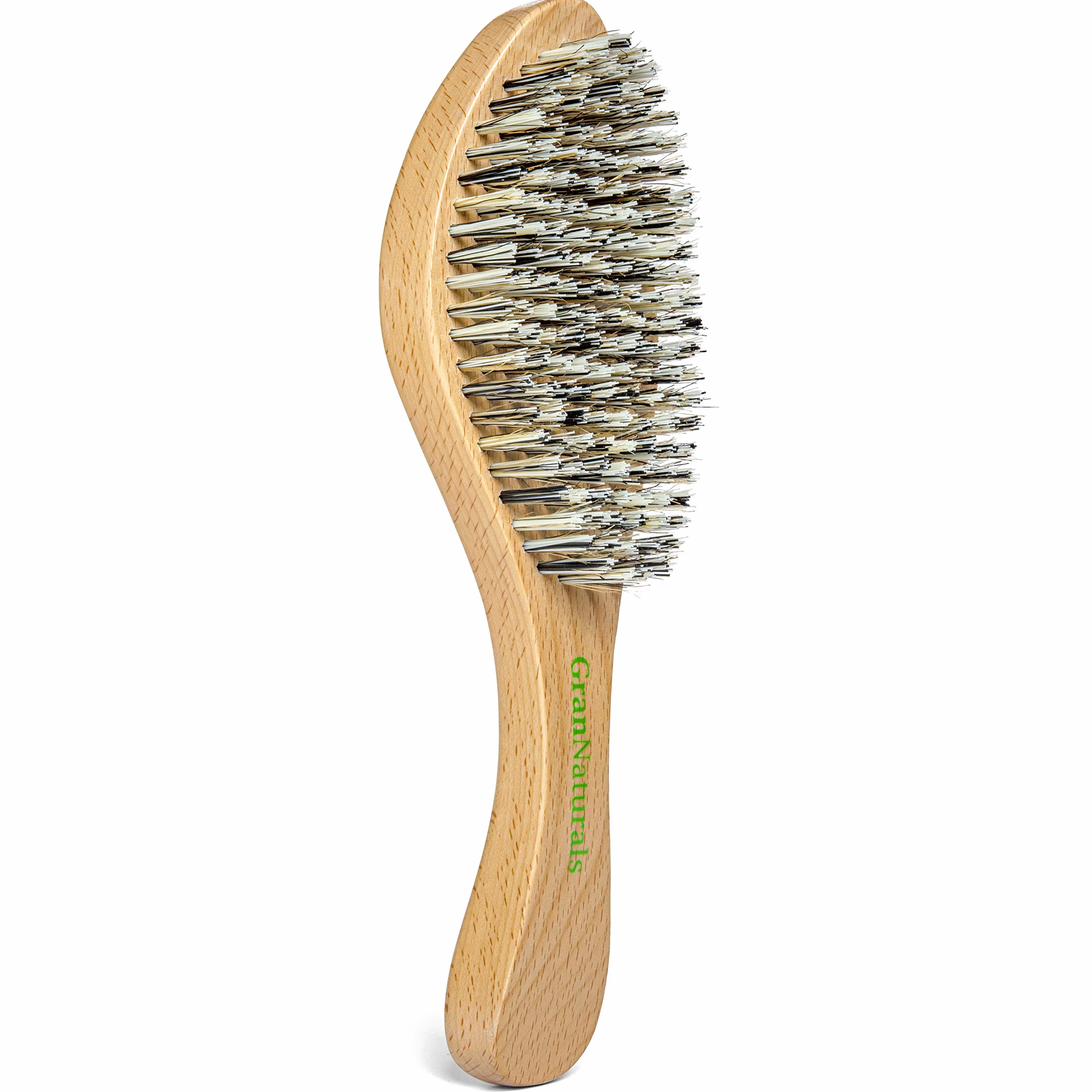 GranNaturals - Cepillo de pelo extra duro con cerdas de nailon extrarresistentes para 360 ondas