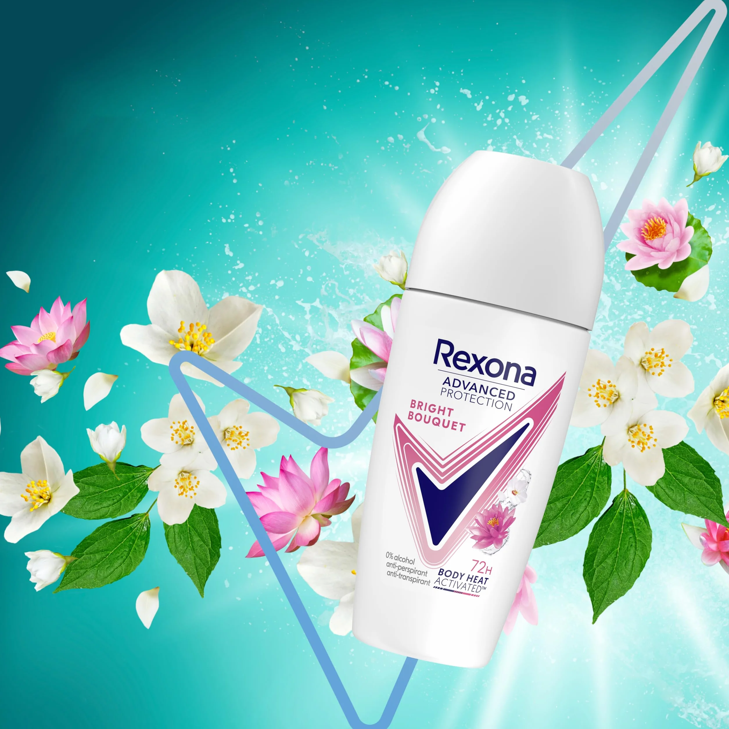 Rexona Advanced Protection Desodorante Roll-On Mujer Bright Bouquet 72h 50 ml Pack 6