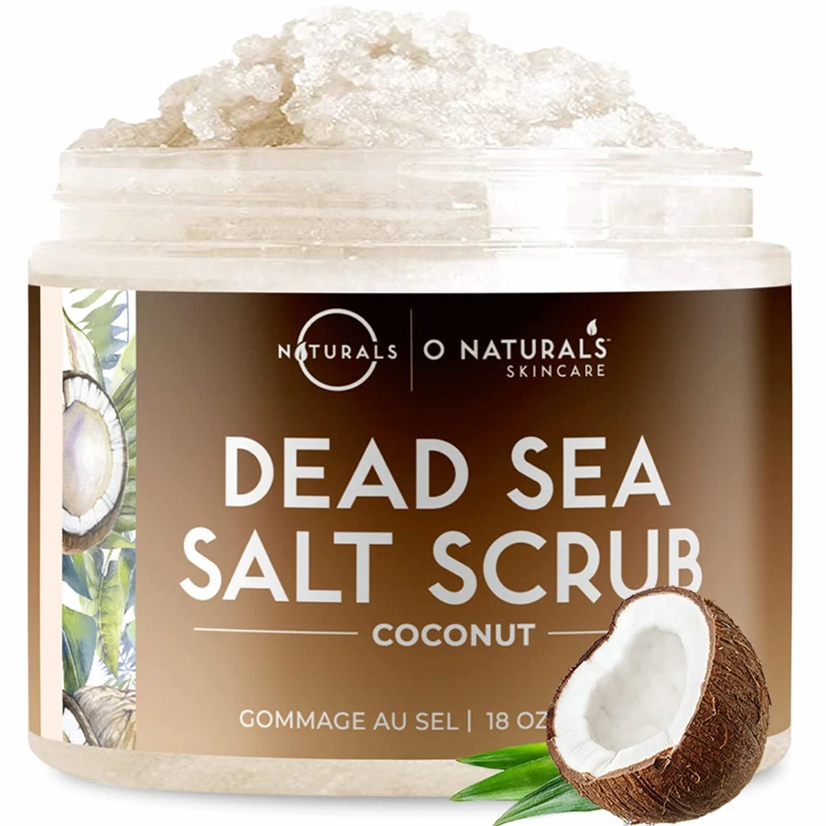 O Naturals Exfoliante de Aceite de Coco y Sal del Mar Muerto, Limpieza Profunda 500gr