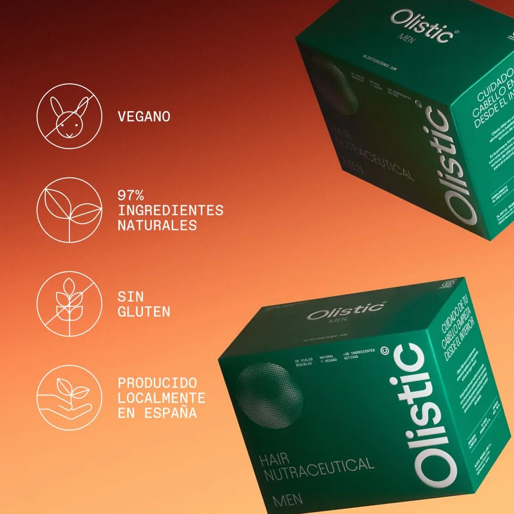 Olistic MEN Complemento Alimenticio Anticaída de Cabello 28 Ampollas