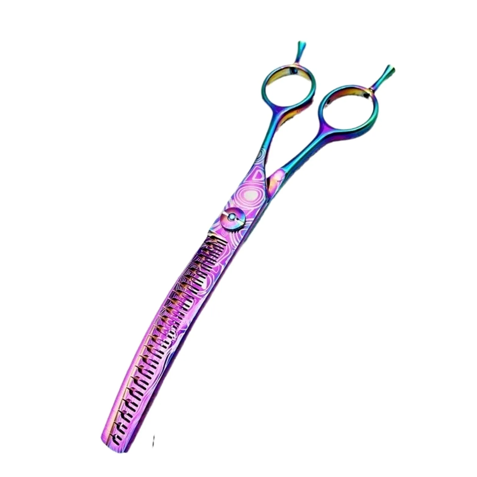 Tijeras Peluqueria Tijeras de peluquería profesionales 7,48 pulgadas, tijeras entresacar curvas(Blue straight)