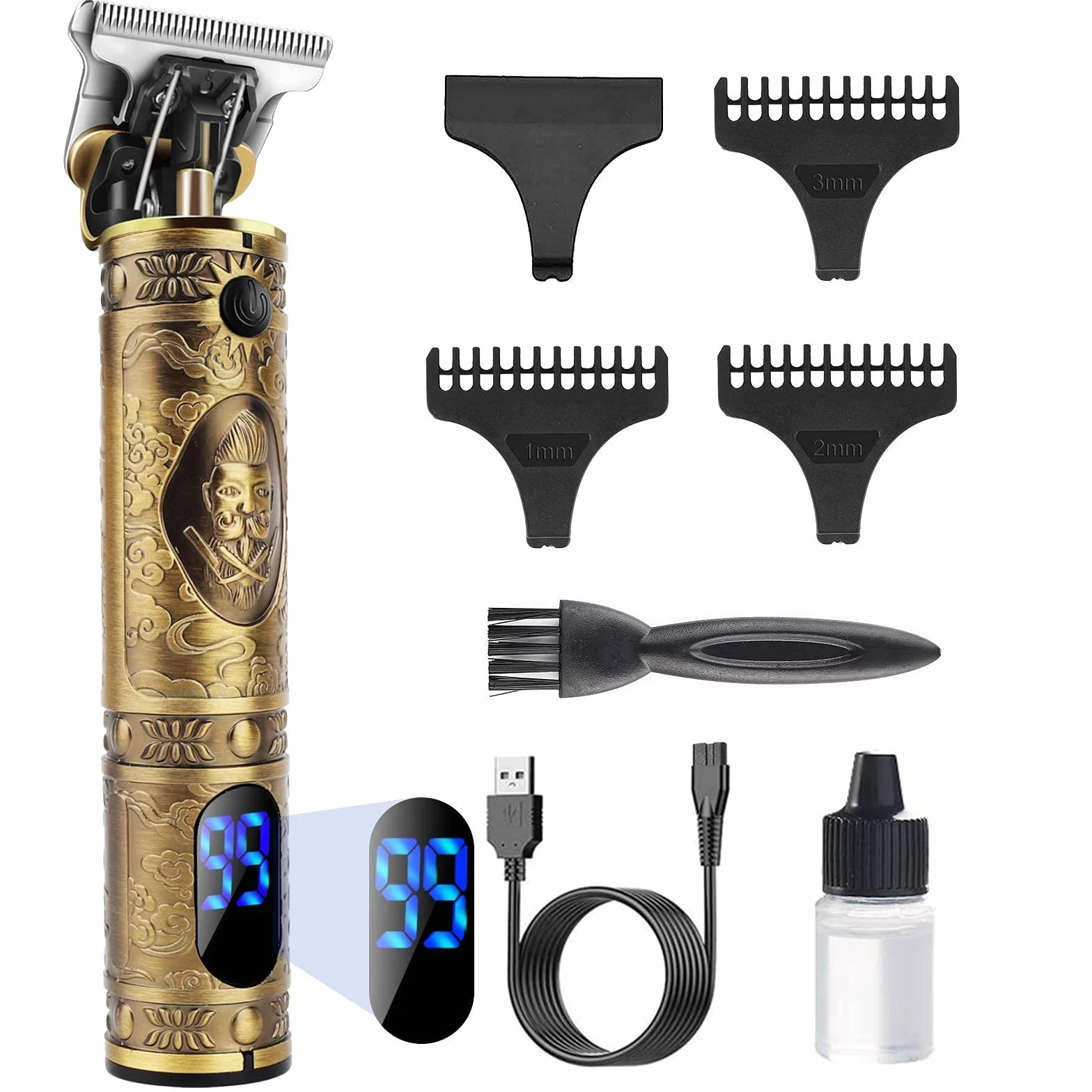 YiLFo Maquina Cortar Pelo Hombre Profesional Electrica LED Recortar Barba sin Cable