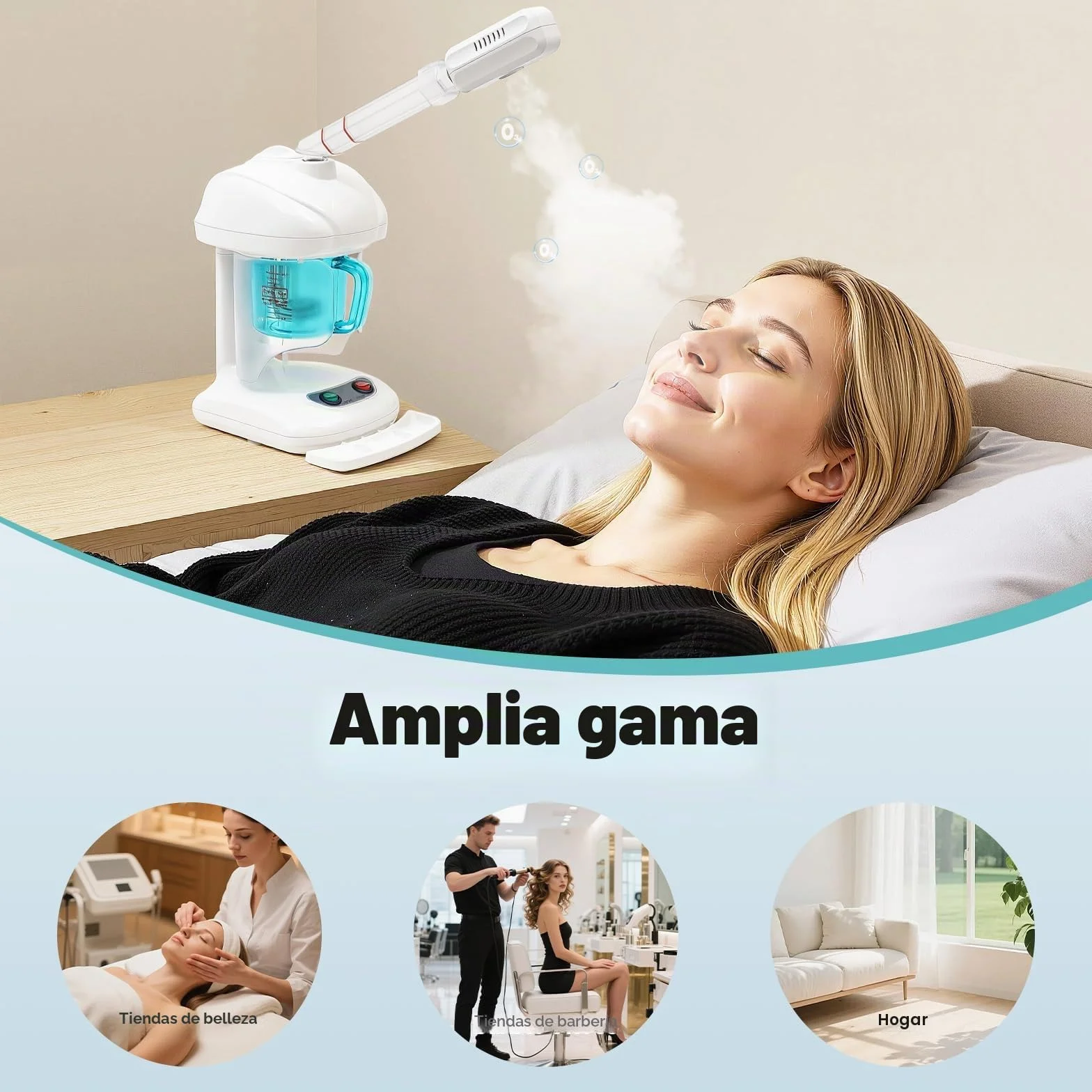 Máquina de ozono para cuidado del cabello 3 en 1 480W profesional salón vapor hidratante