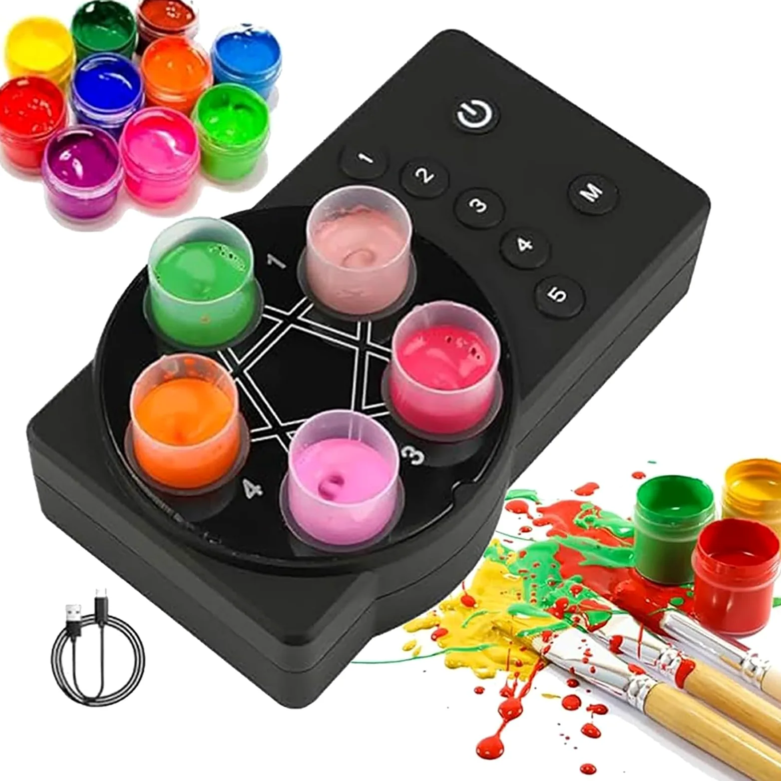 Vortex - Mezclador automático de tinta para tatuajes con 8 tazas medidoras y 10 varillas magnéticas, 3 velocidades ajustables, fuerte potencia para artistas del tatuaje y principiantes