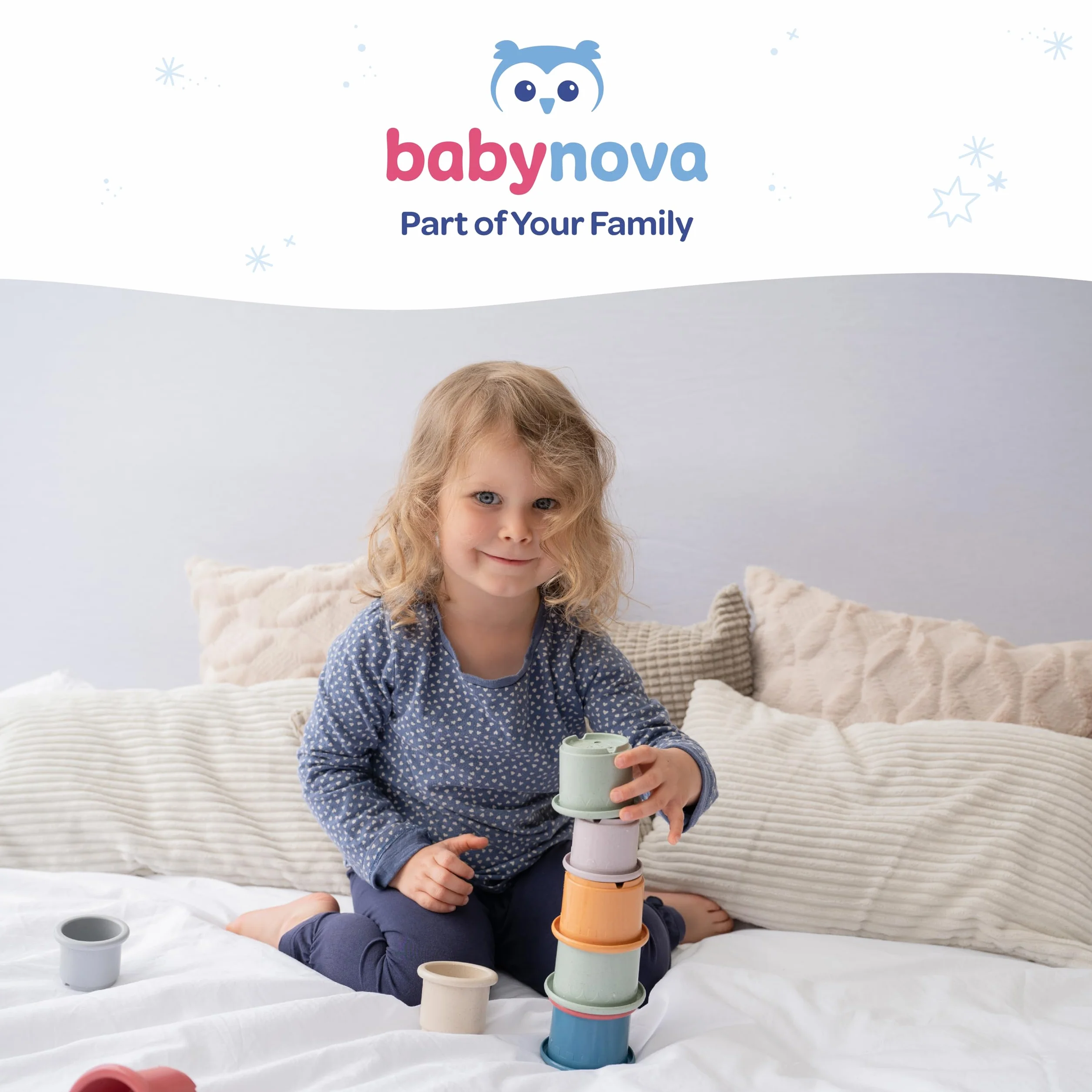 Babynova Set de Manicura para Bebés – Kit de Cuidado de Uñas Seguro con Tijeras de Punta Redondeada, Cortauñas y Lima, Caja de Almacenamiento Sin BPA