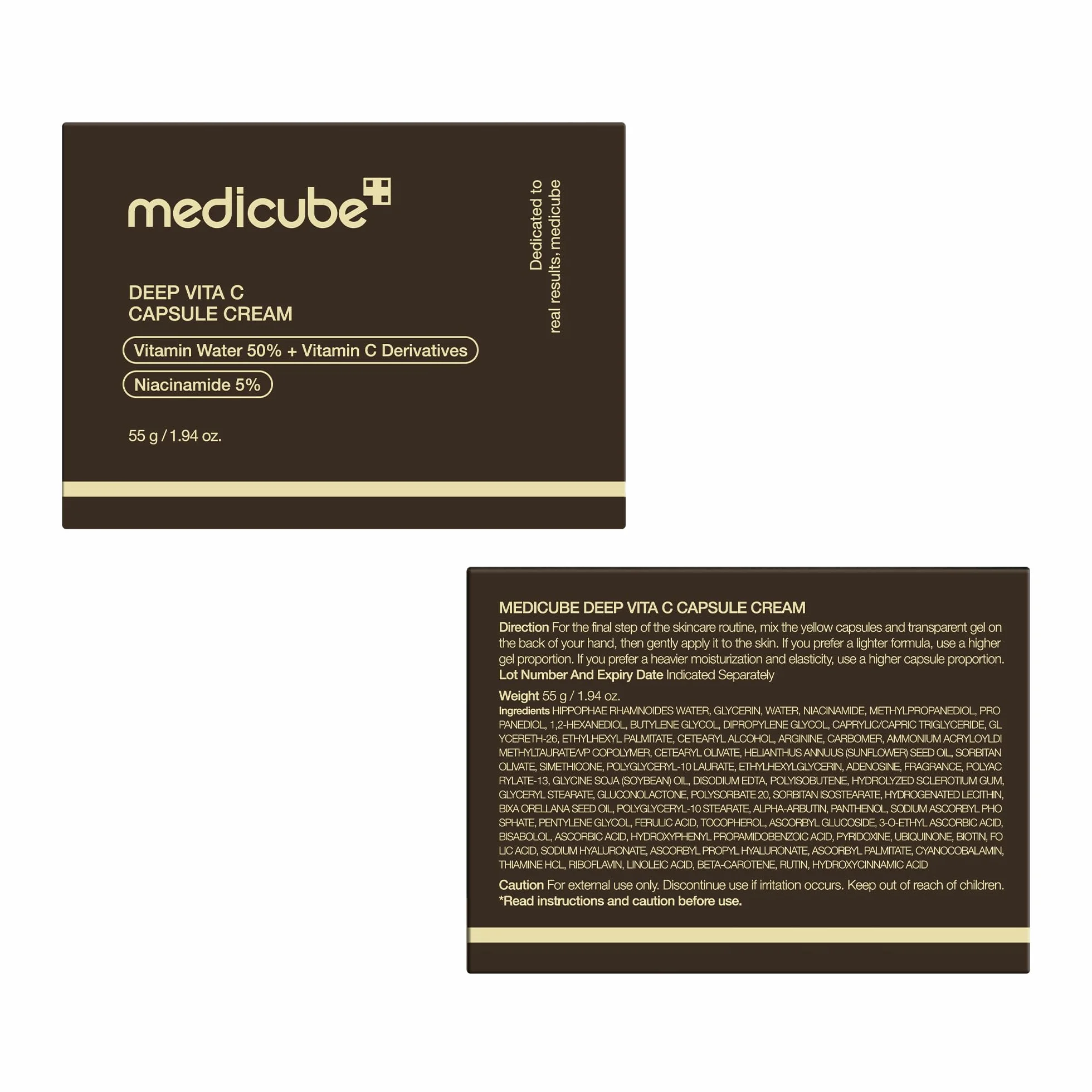 Medicube Hidratante Facial Deep Vitamin C Golden Capsule, Cápsulas Liposomales Para Arrugas, 1.94 Onzas