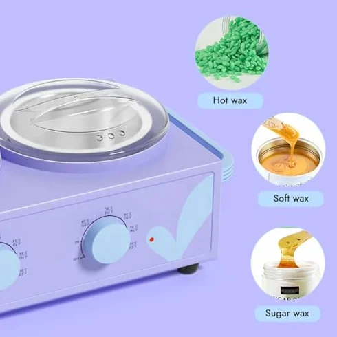 Calentador de cera doble, calentador eléctrico de 200 W con pantalla digital, temperatura ajustable de 30 ~ 100 °C, control automático de temperatura, máquina de cera caliente de 100 ml para