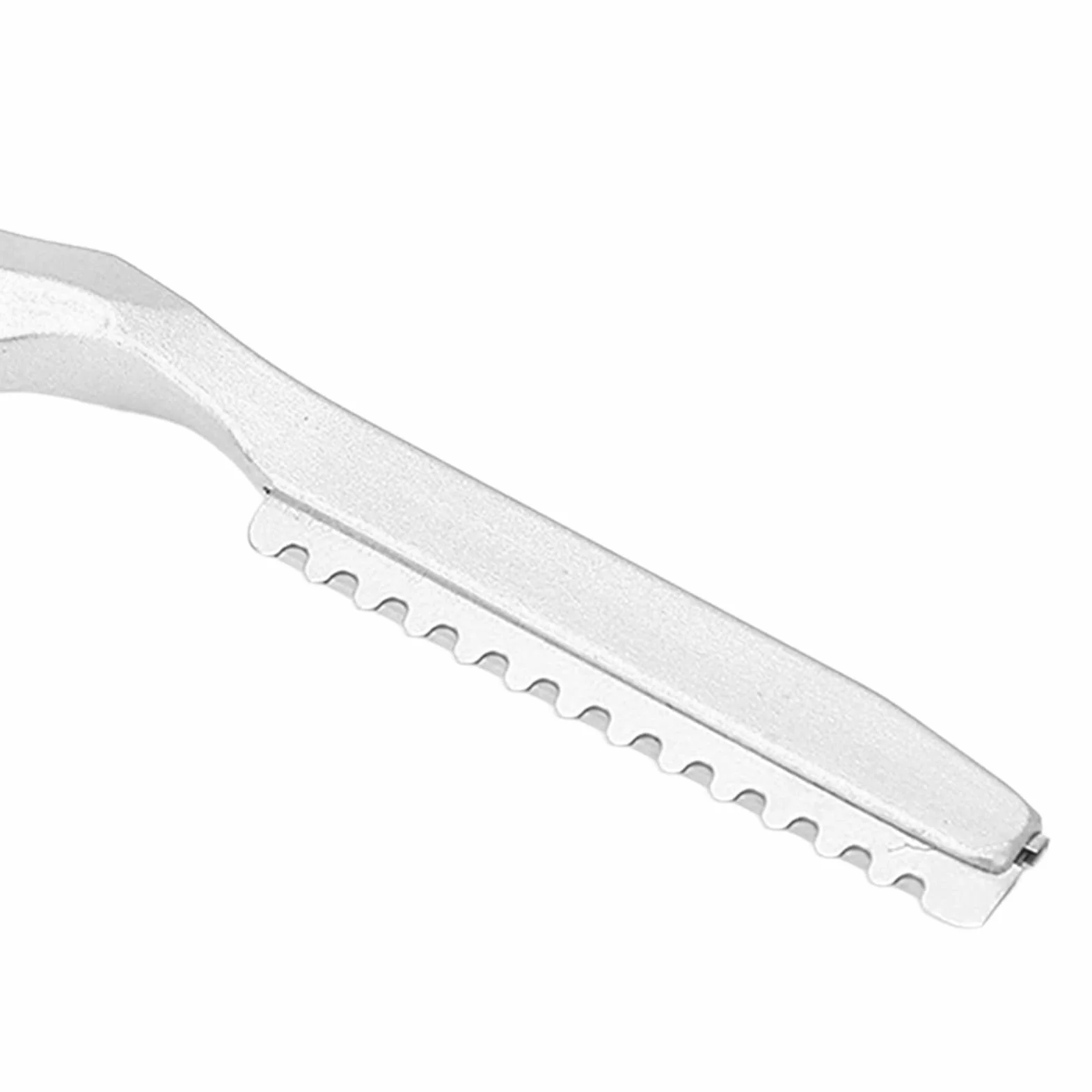 Cuchillo adelgazar cabello texturizante acero inoxidable profesional salón (plata)