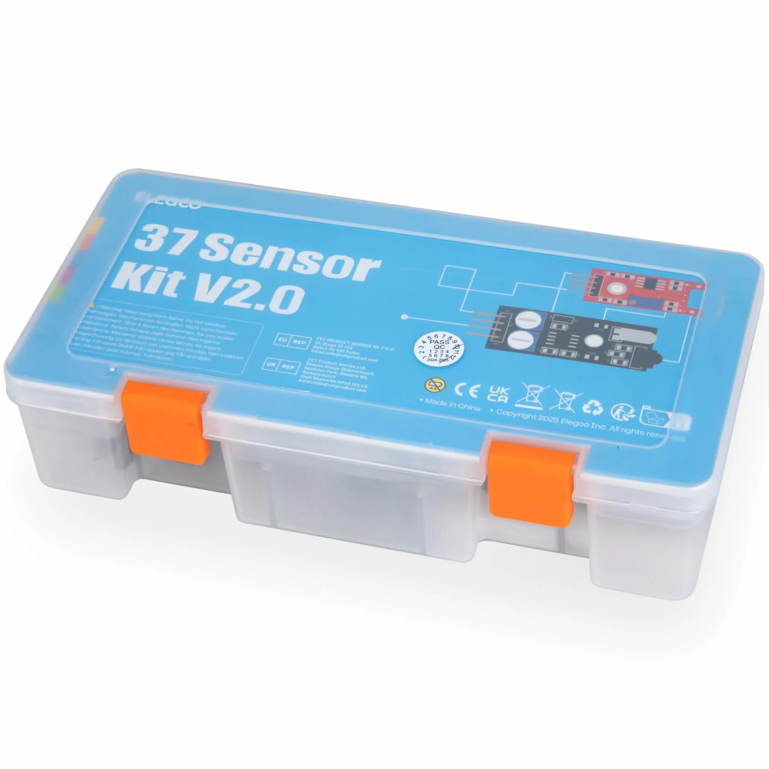 ELEGOO 37-en-1 Kit de Módulos de Sensores para Arduino UNO R3 Mega 2560 Nano Raspberry