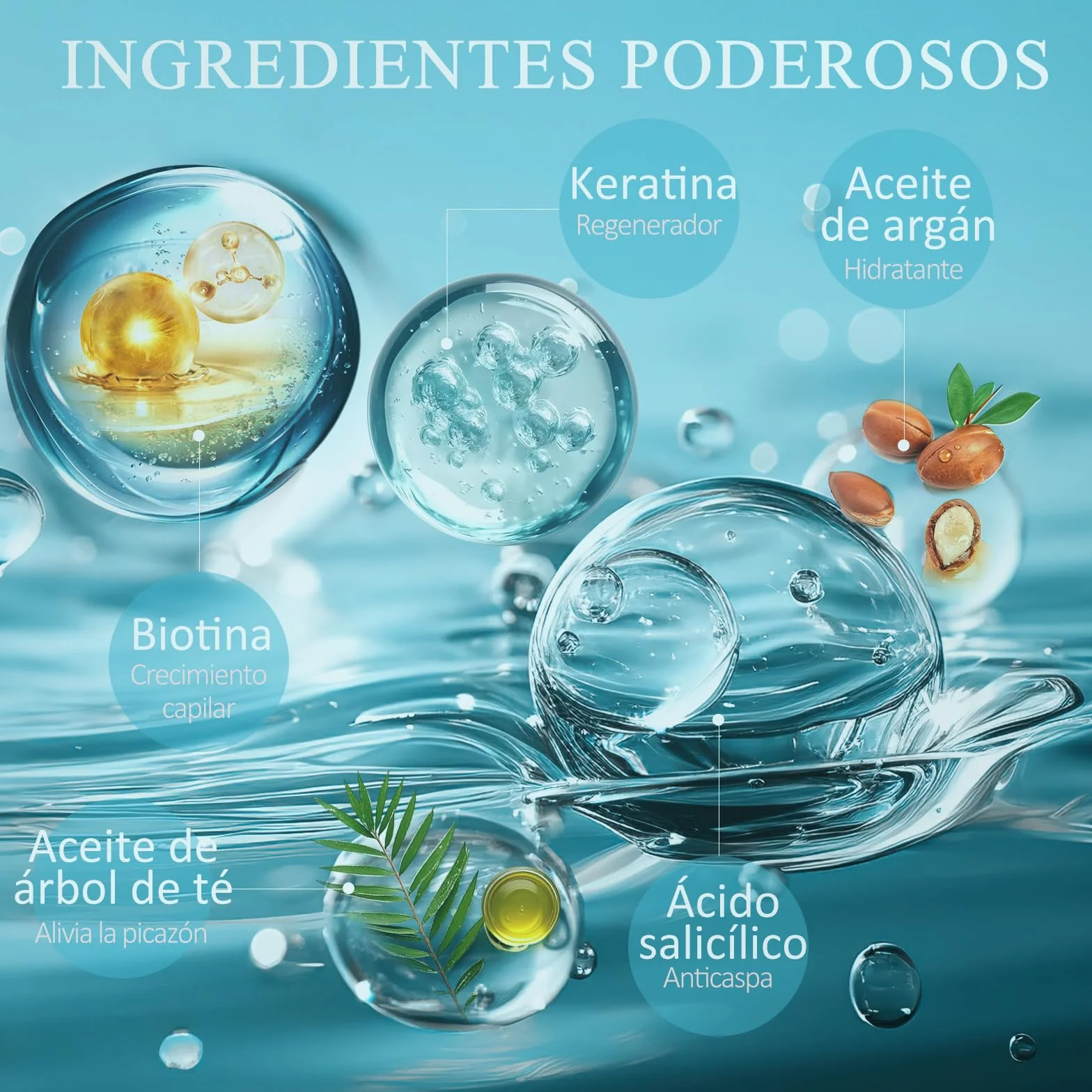 Exfoliante para el Cuero Cabelludo con Biotina y Ácido Salicílico para Crecimiento del Cabello, Cabello Graso y Caspa