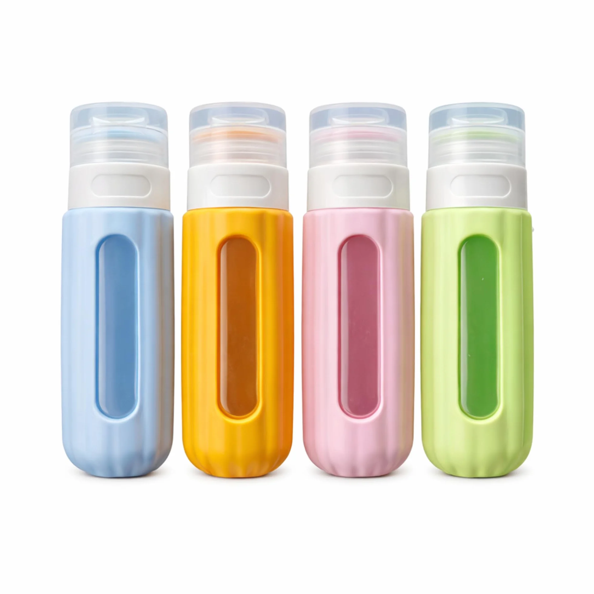 Kit de viaje Botellas rellenables de silicona suave 90ml 30ml 4 unidades resistentes sin fugas
