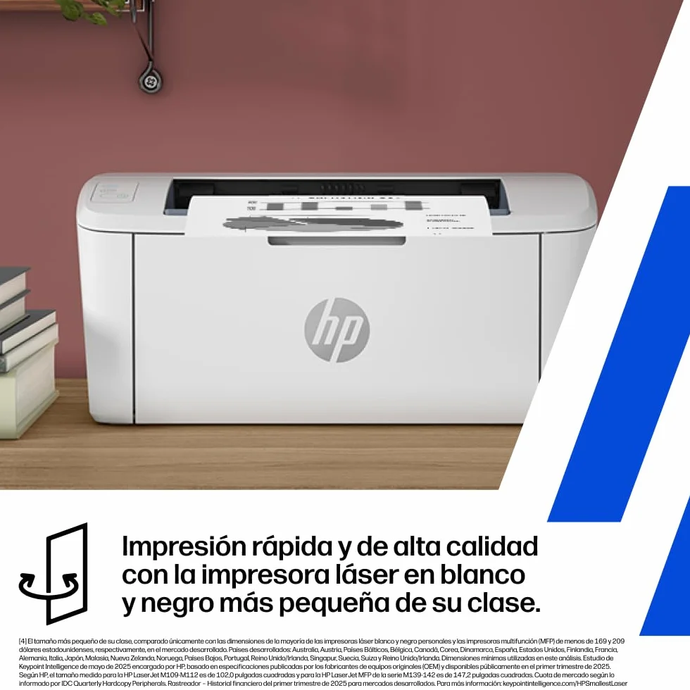 HP LaserJet M110w Impresora Láser A4 Monocromo Doble Cara Manual 20 ppm Wi-Fi USB 2.0 Bluetooth Blanca