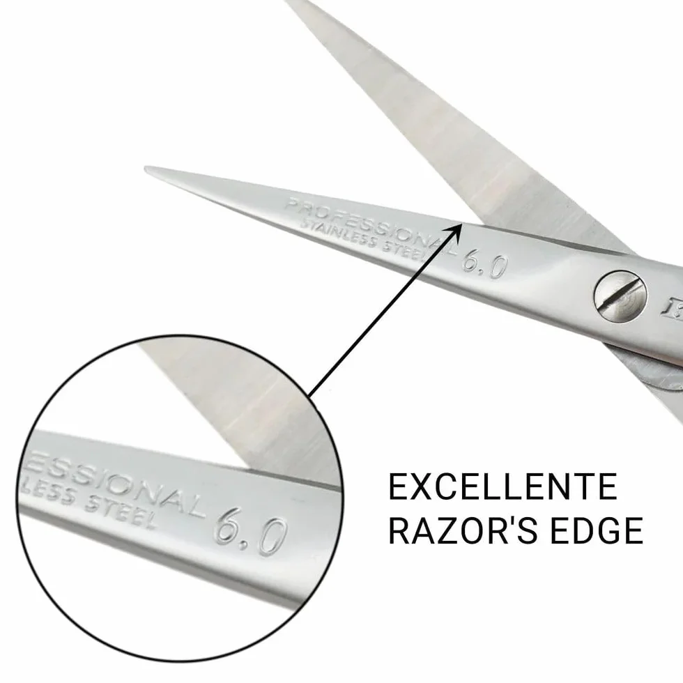 Kiepe 2115 Sonic Tijera profesional de corte 6 pulgadas acero inoxidable mango semi-offset