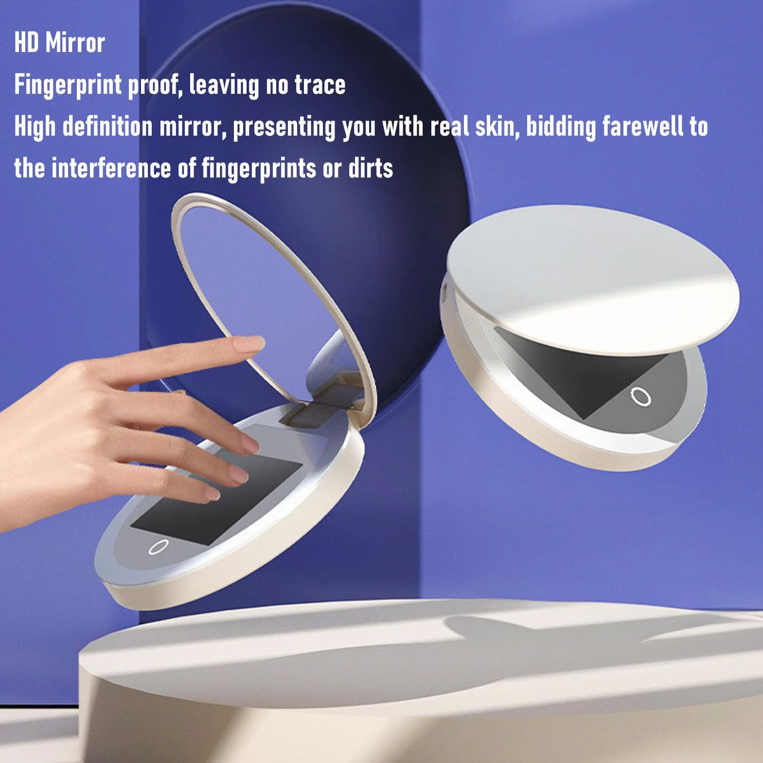 Tosuny Espejo de Cámara UV para Prueba de Protector Solar y Detección de SPF, Espejo de Maquillaje con Aumento 2X y Luz LED