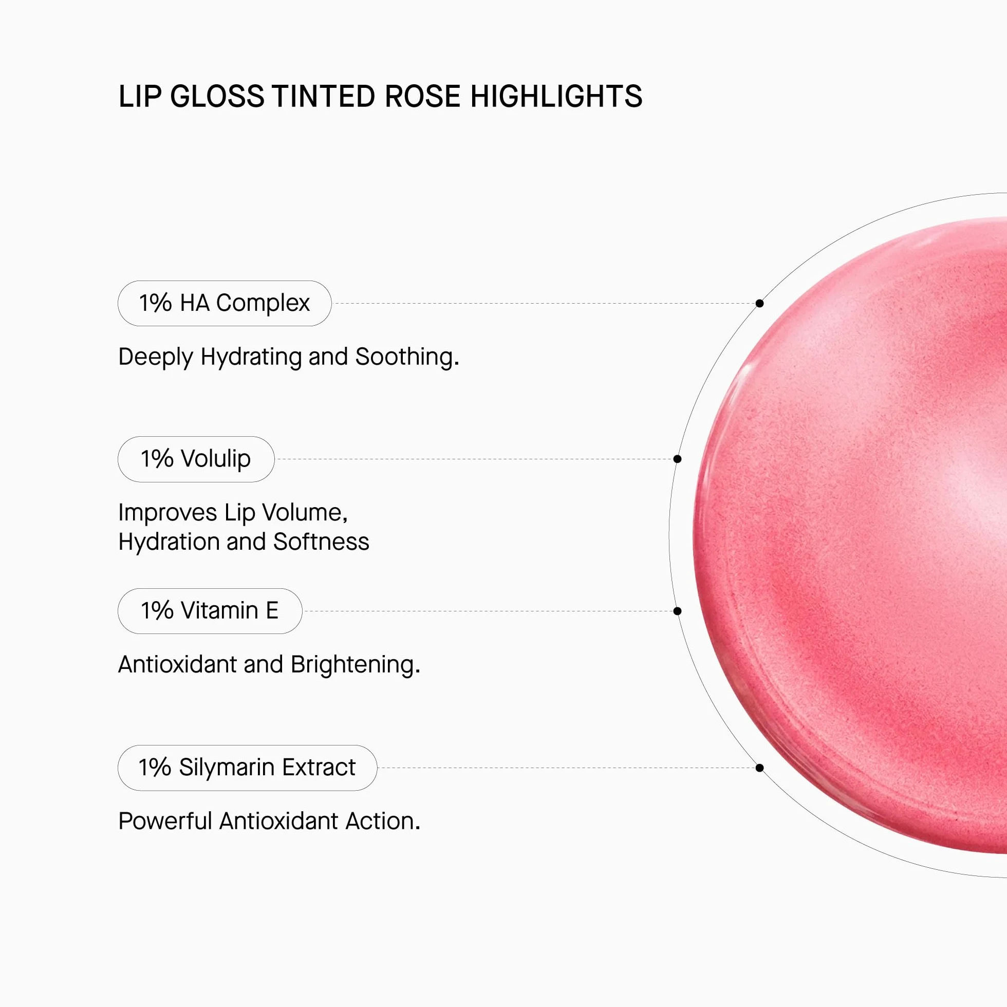 Transparent Lab Tinted Lipgloss Rose 15 ml SPF50 Ácido Hialurónico Péptido Voluminizador