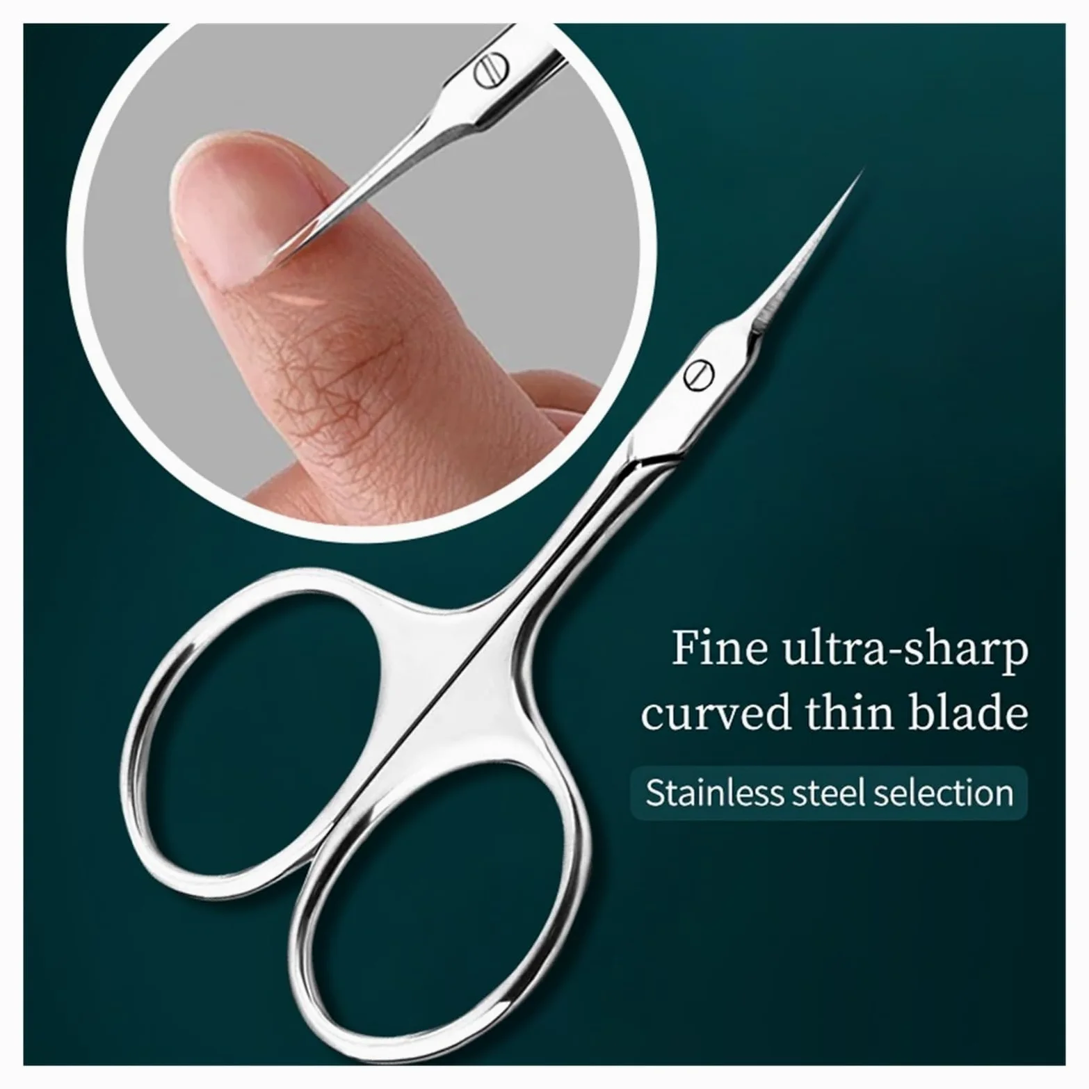 Tijeras Profesionales for cutículas, cortauñas de Acero Inoxidable ultraafiladas for manicura, eliminación de Piel Muerta, Cuidado de uñas, Pinzas y empujador.