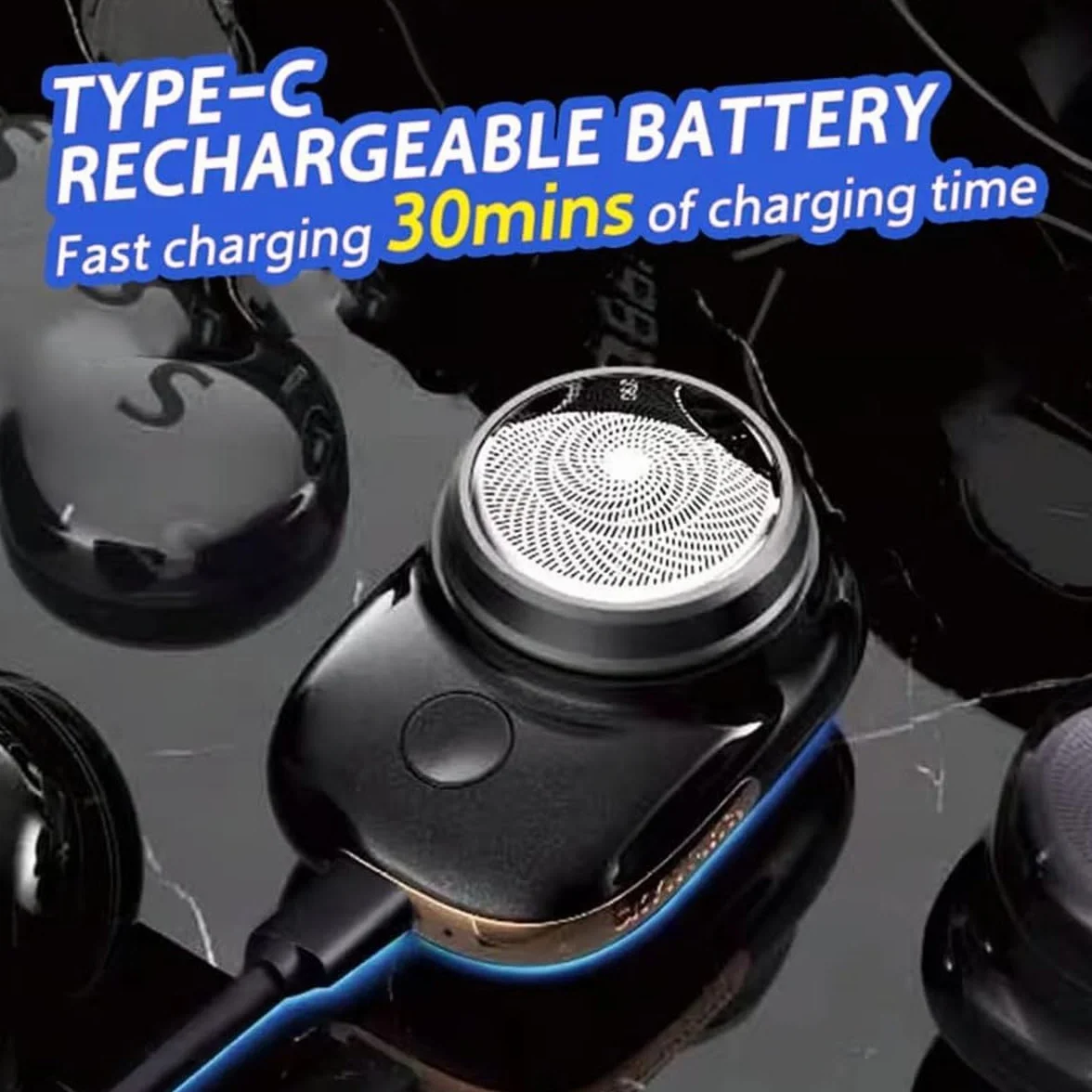Lureza Shaver - Mini afeitadora Lureza, mini afeitadora eléctrica portátil, tamaño de bolsillo, afeitadoras eléctricas portátiles para hombres, húmedo y seco, tamaño de bolsillo, apto para viajes