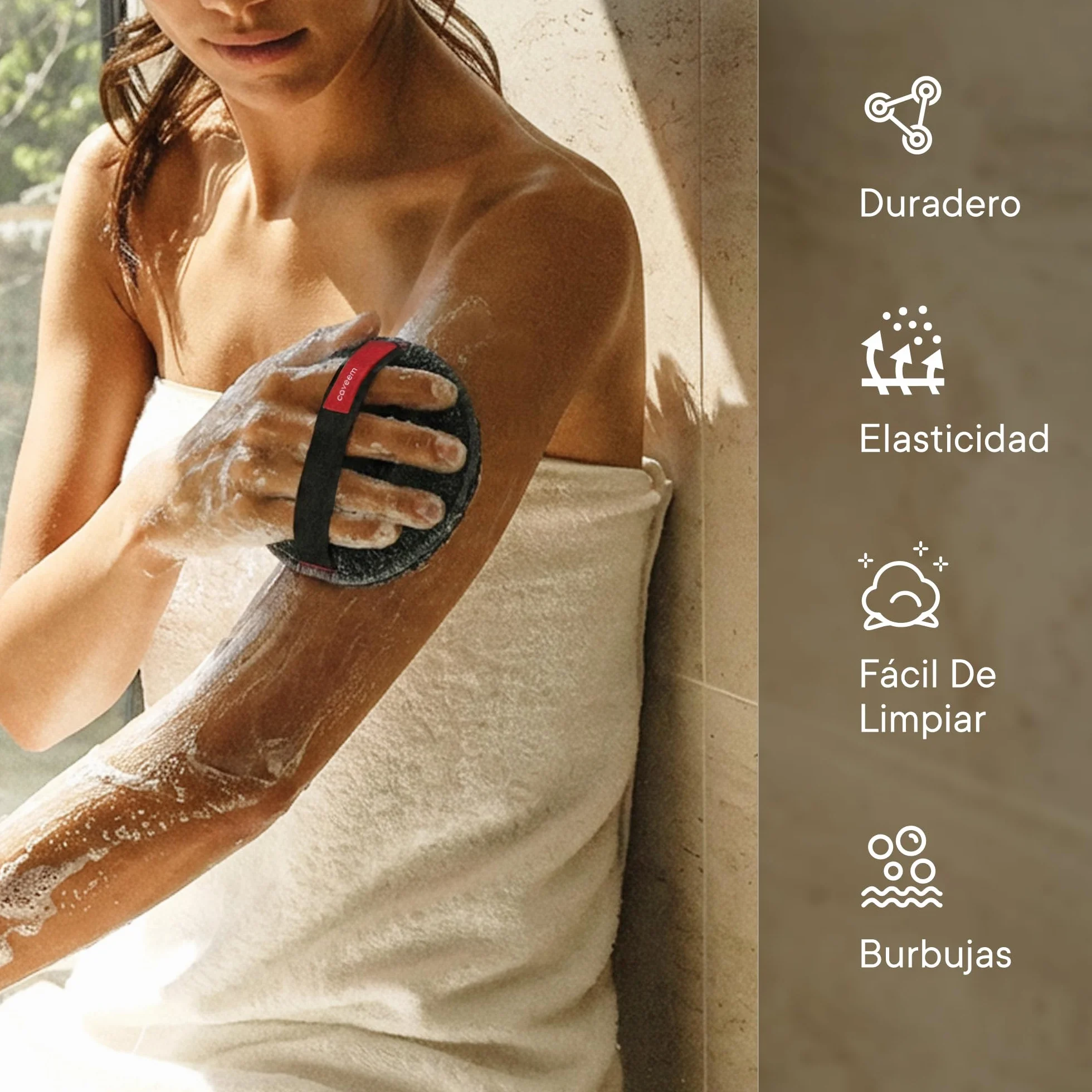 CAVEEM Esponja Exfoliante Corporal Doble Cara, Paquete de 2, Gris Oscuro