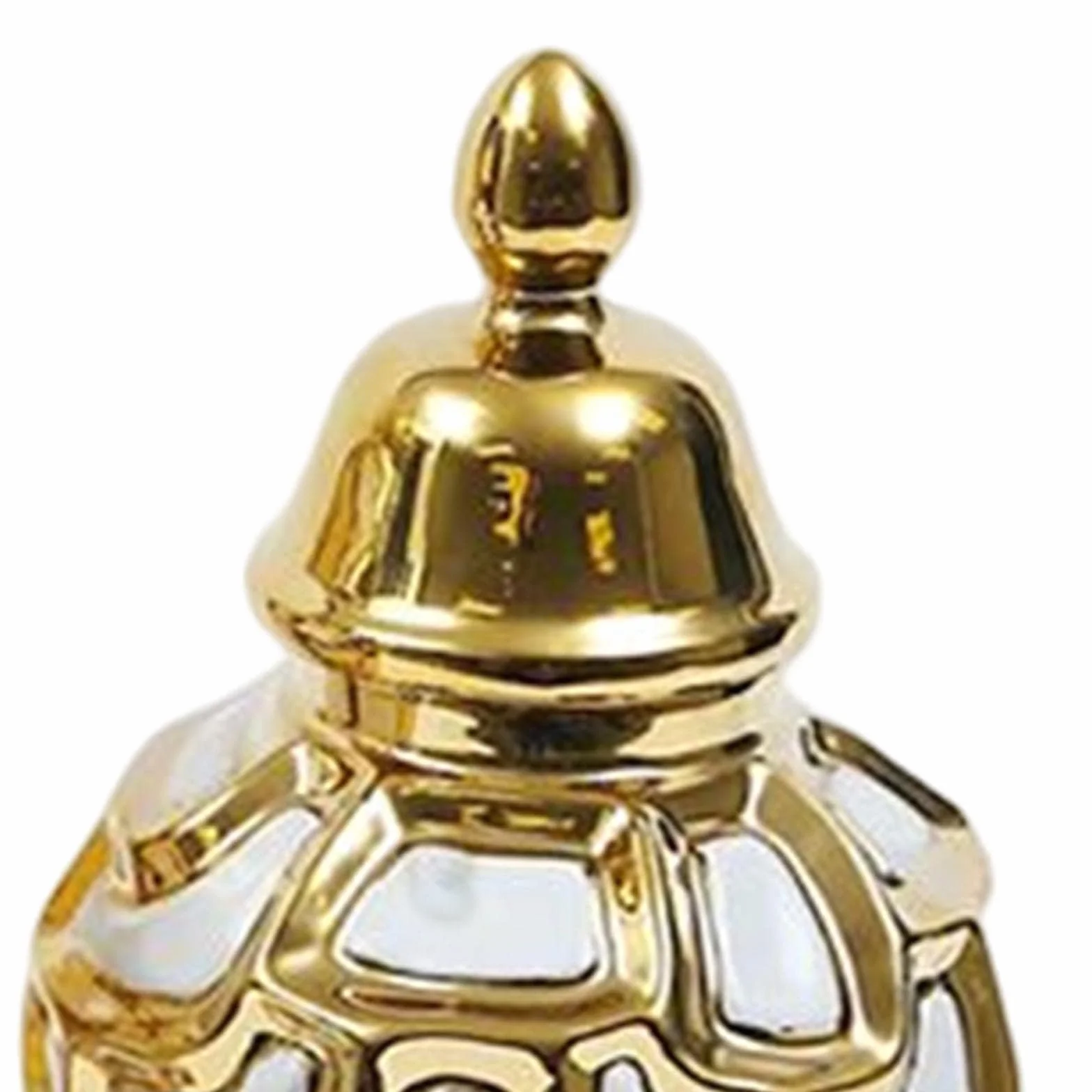 Florero de cerámica con abovedada, Recipiente para cosméticos con galvanoplastia para Decoraciones del hogar y la Boda, Elegante Recipiente para tarros de