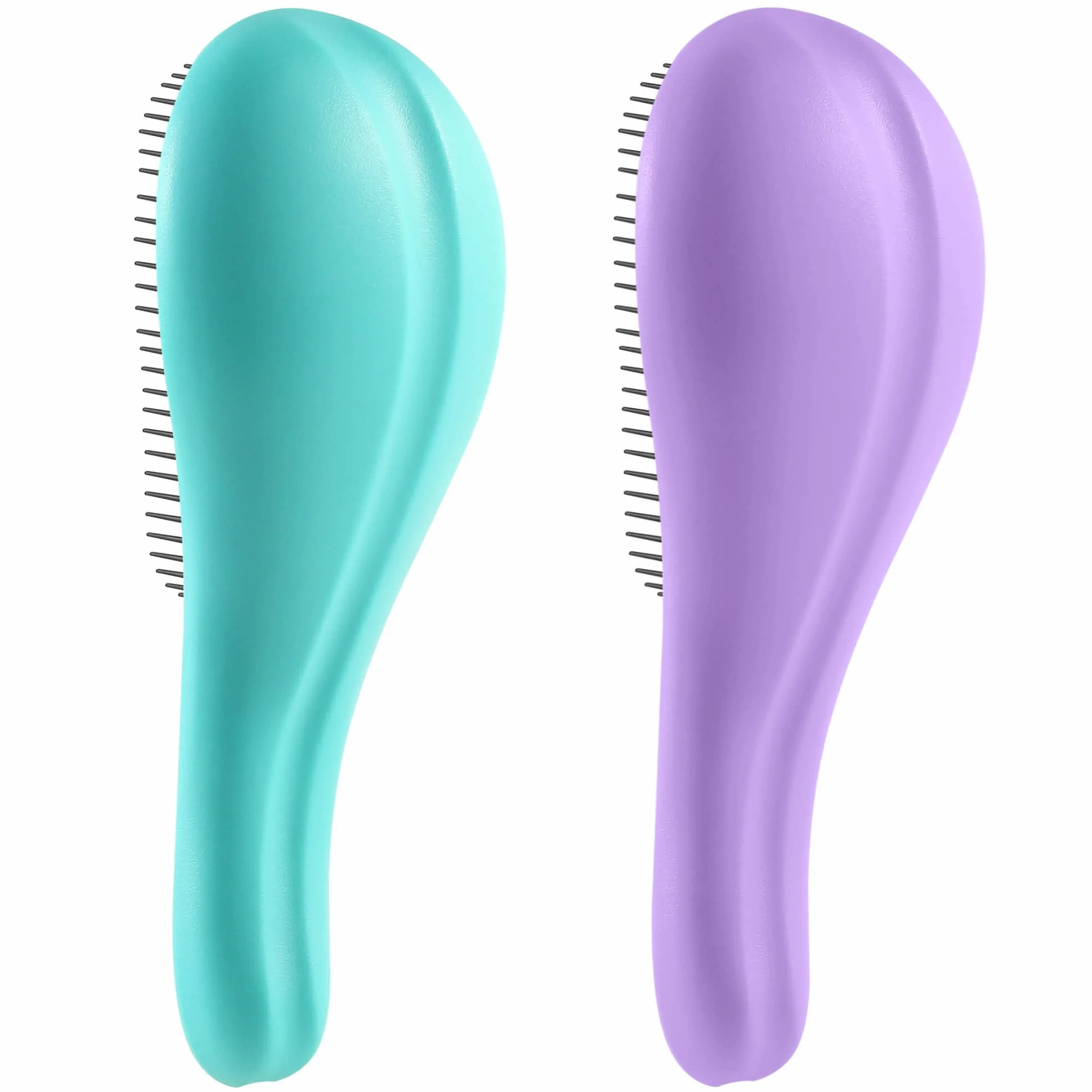 Juego de 2 cepillos para desenredar el cabello, con cerdas ultra suaves para eliminar enredos sin esfuerzo, para cabello rizado dañado seco y húmedo para hombres, mujeres, niñas, niños, morado