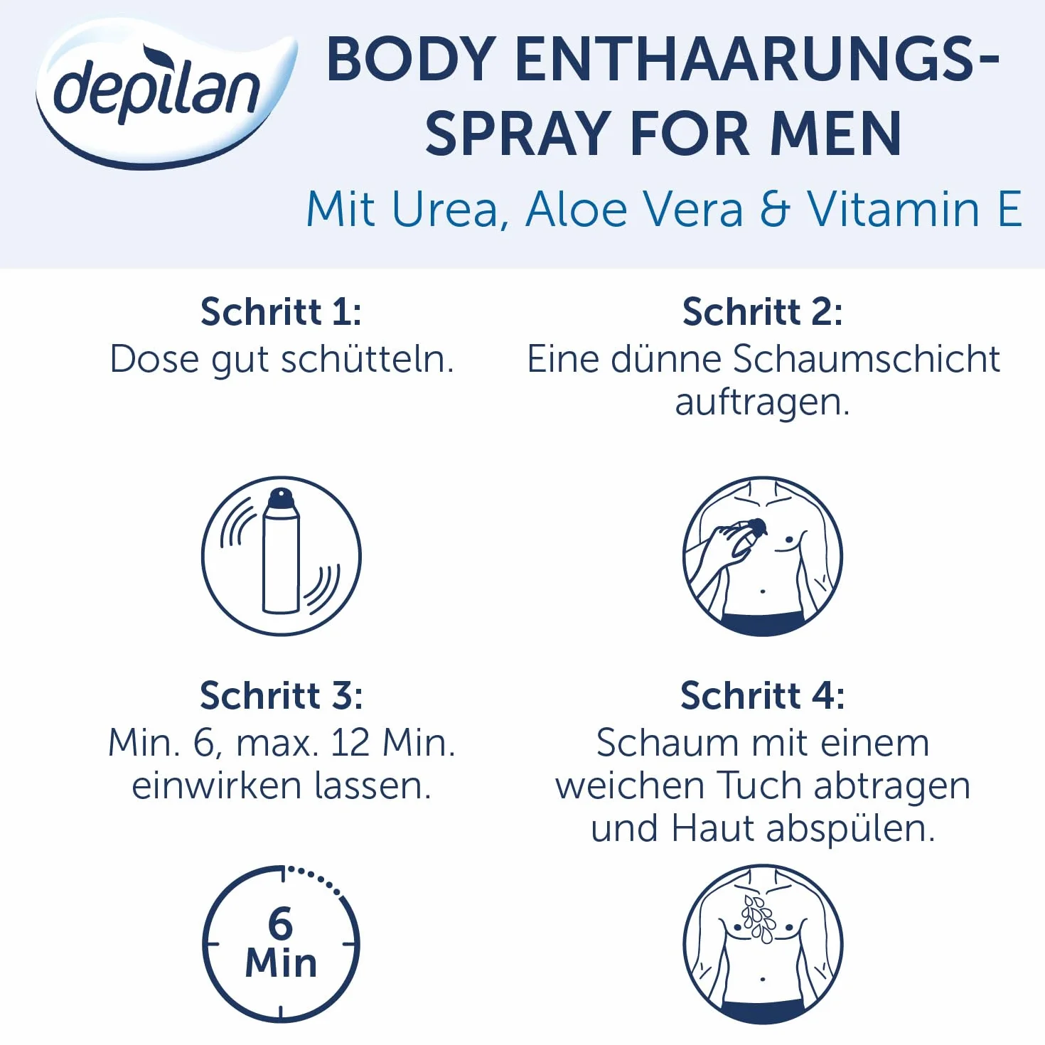 Depilan Body Depilatoria Spray 200 ml para Hombres