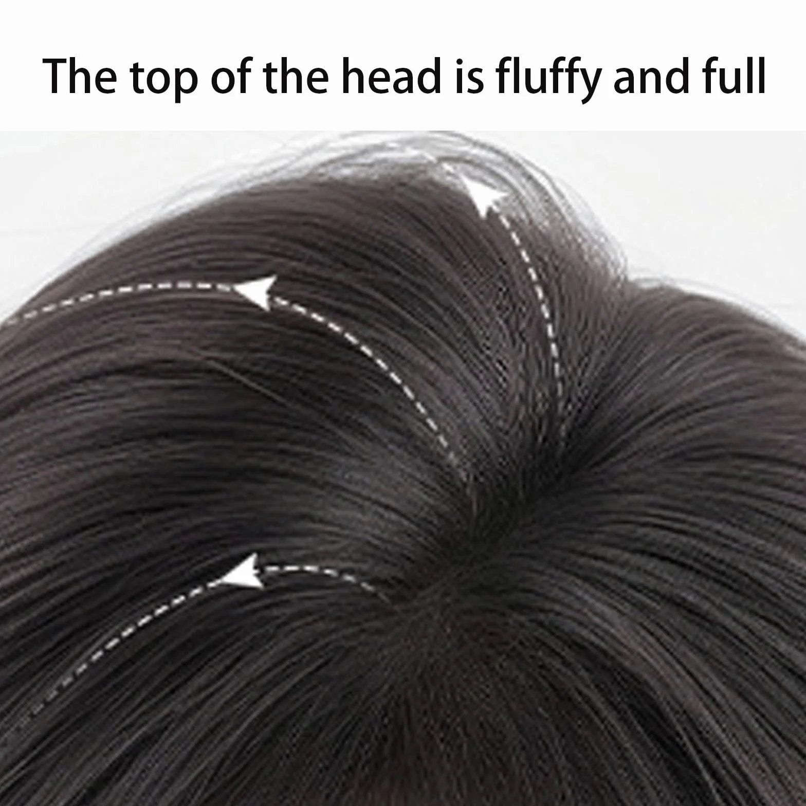 Cabello Corto Rizado Adornos for El Cabello for Mujer Tupé De Cabello Humano Cobertura De 360° Piezas De Cabello Superiores Extensión De Cabello Con Clip Con Base De Encaje(Brown,20cm)