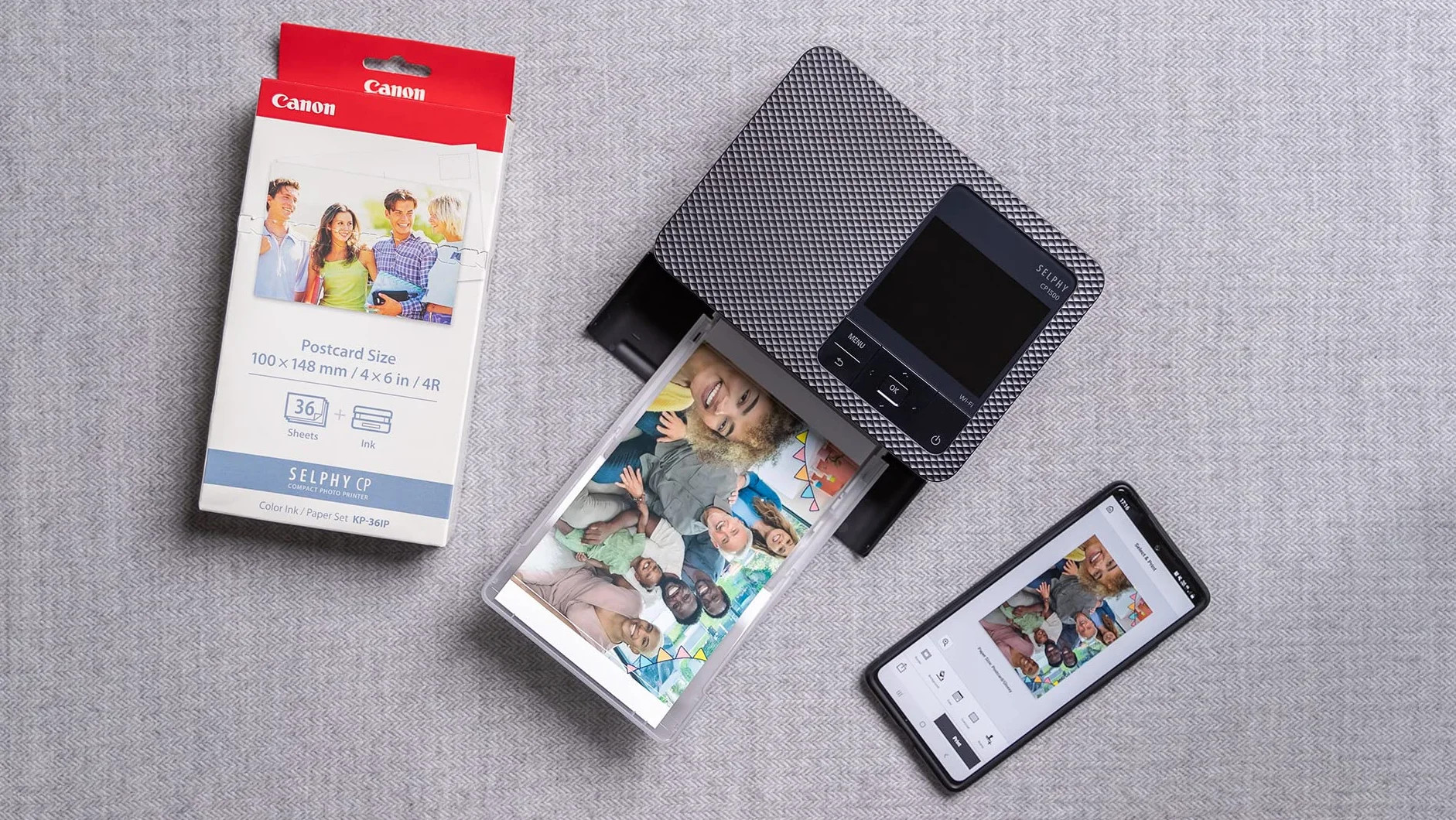 Canon Selphy CP1500 Impresora fotográfica móvil Negro USB-C WLAN sublimación térmica 300x300 PPP