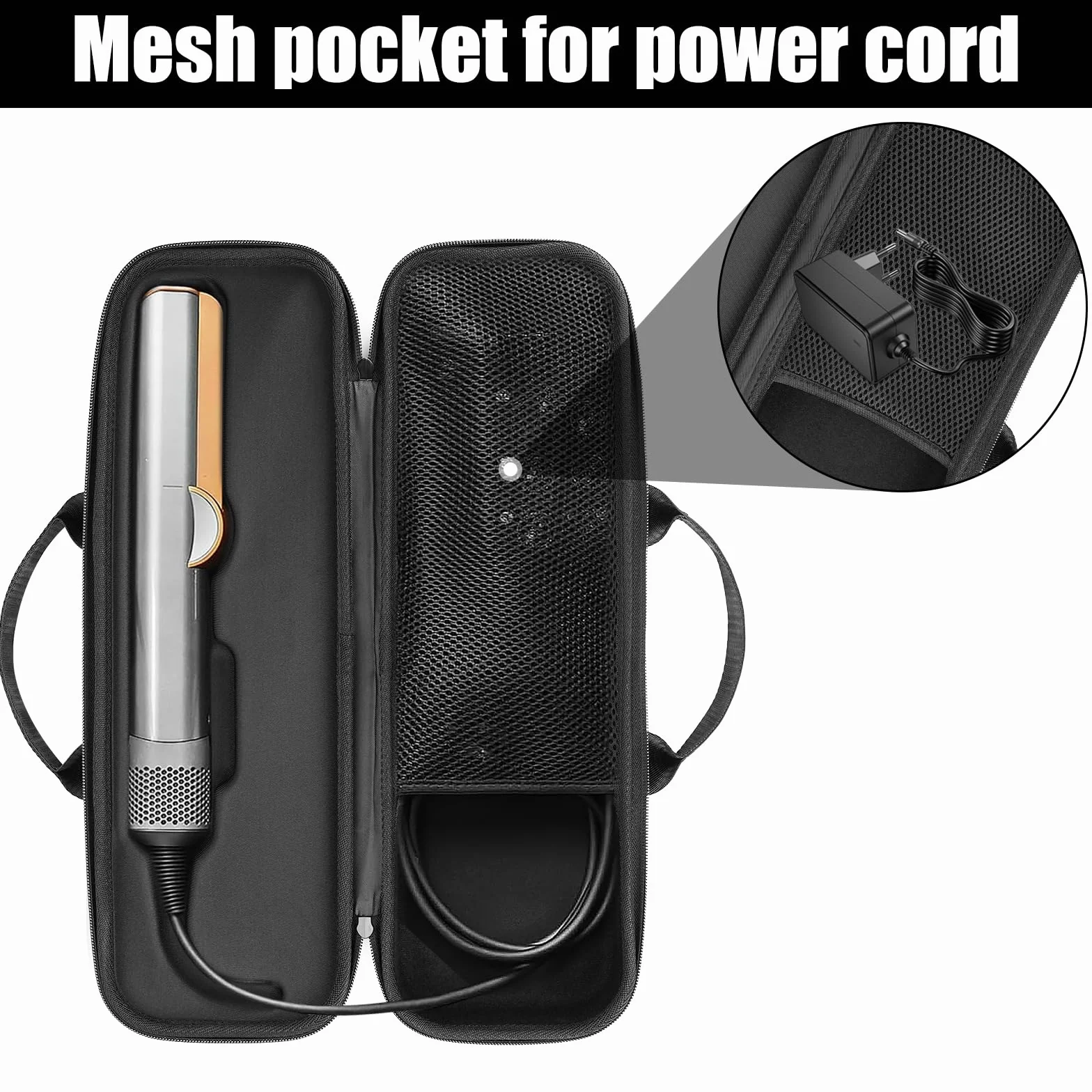 POFIBO Funda Rígida de Viaje para Dysons Airstrait HT01 - Bolsa de Viaje Portátil a Prueba de Golpes, Funda Protectora Portátil para la Plancha de Pelo para Dysons Airstrait