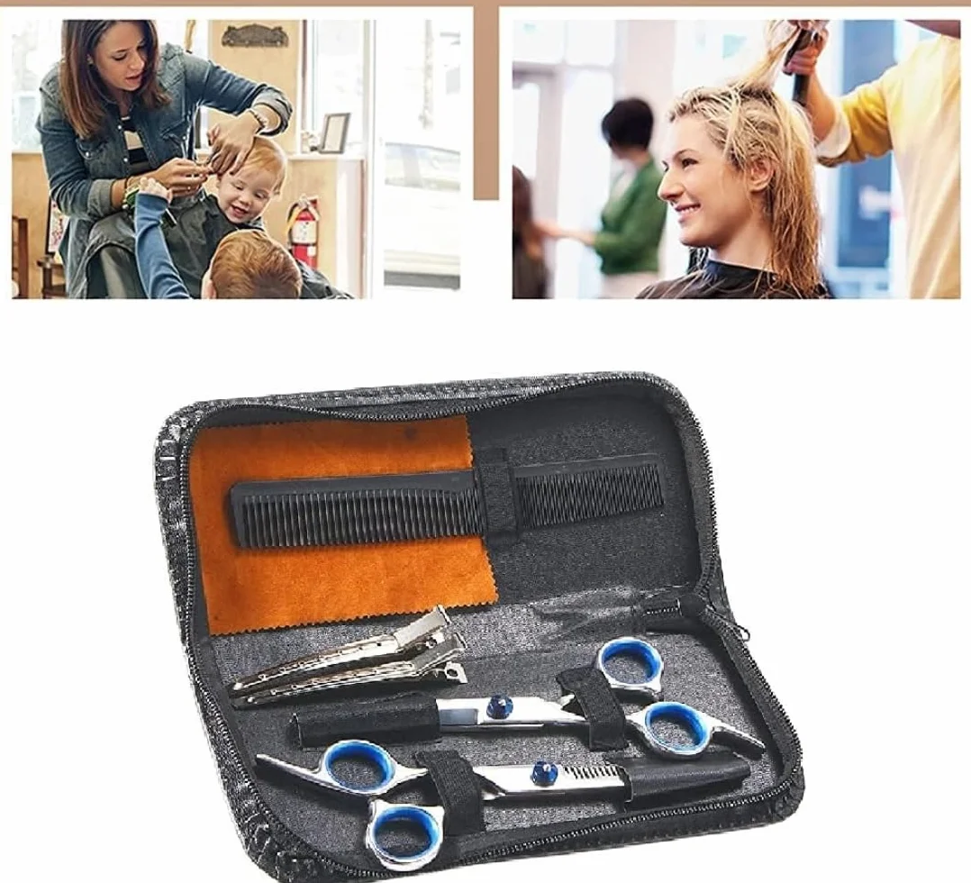 Tijeras de Peluquería Profesionales Kit 7 Pzas Acero Inoxidable Entresacar