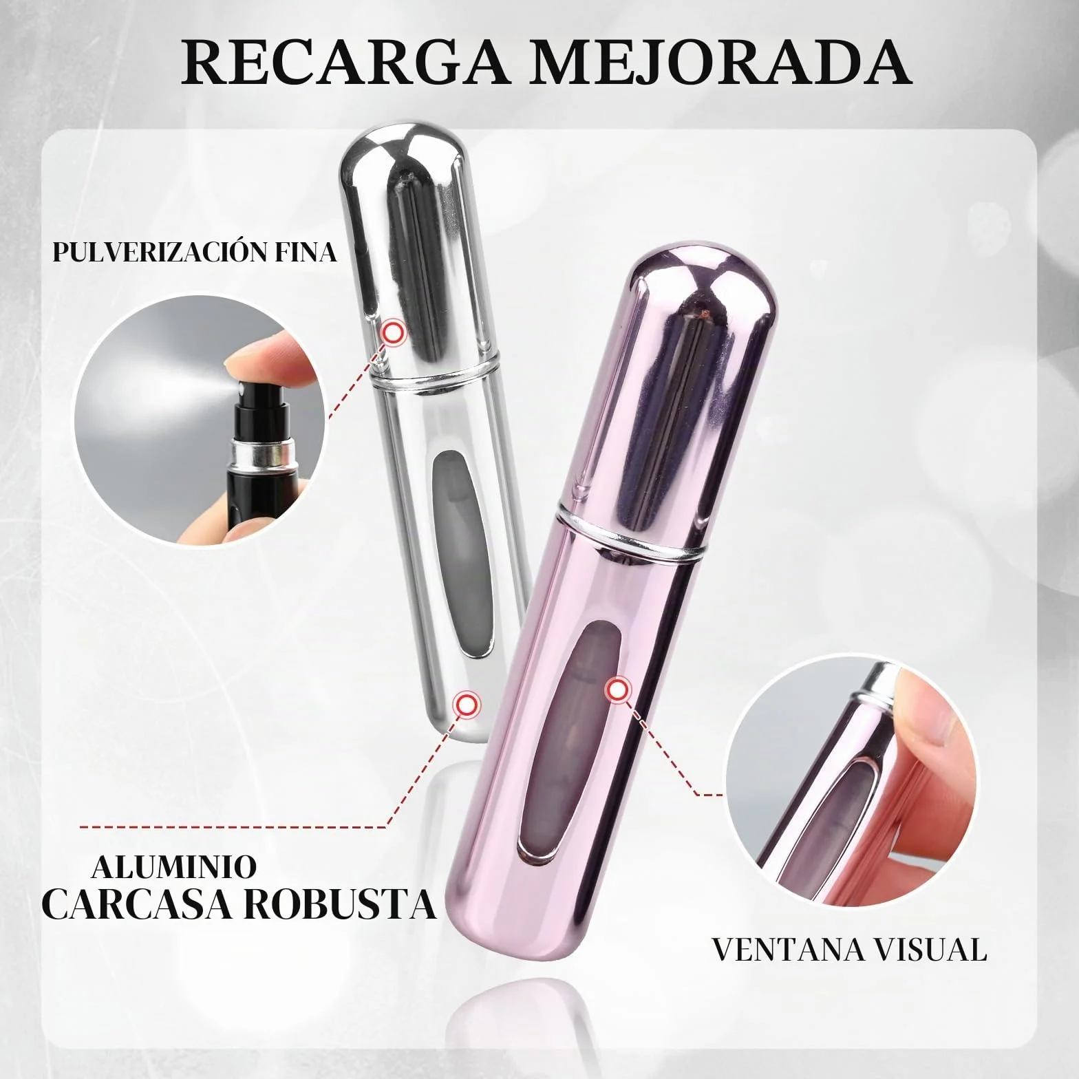Atomizador Perfume Recargable 5ML Mini Frasco sin Fugas 12 PCS