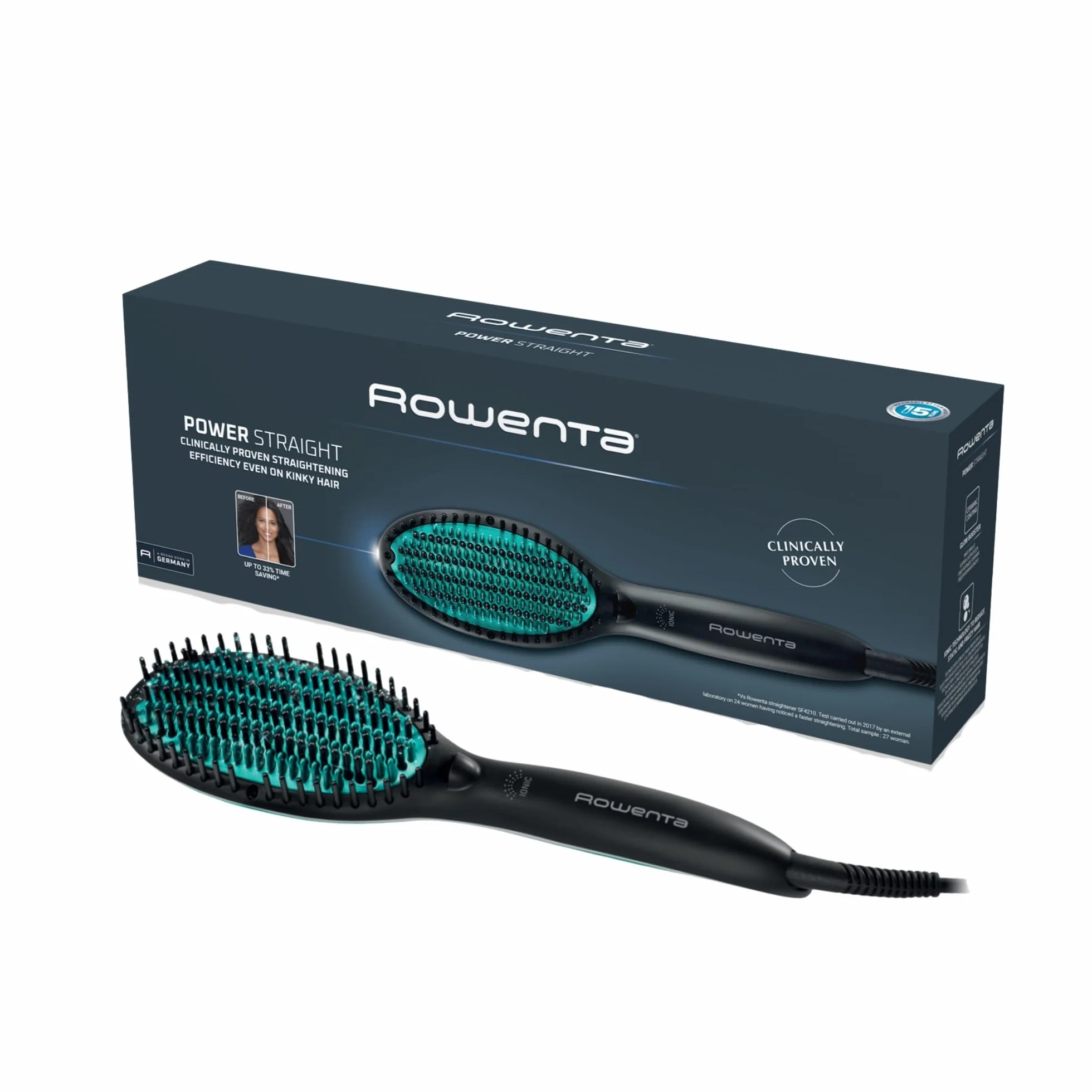 Rowenta Power Straight CF5820F0 Cepillo alisador con generador de iones temperatura regulable hasta 200º