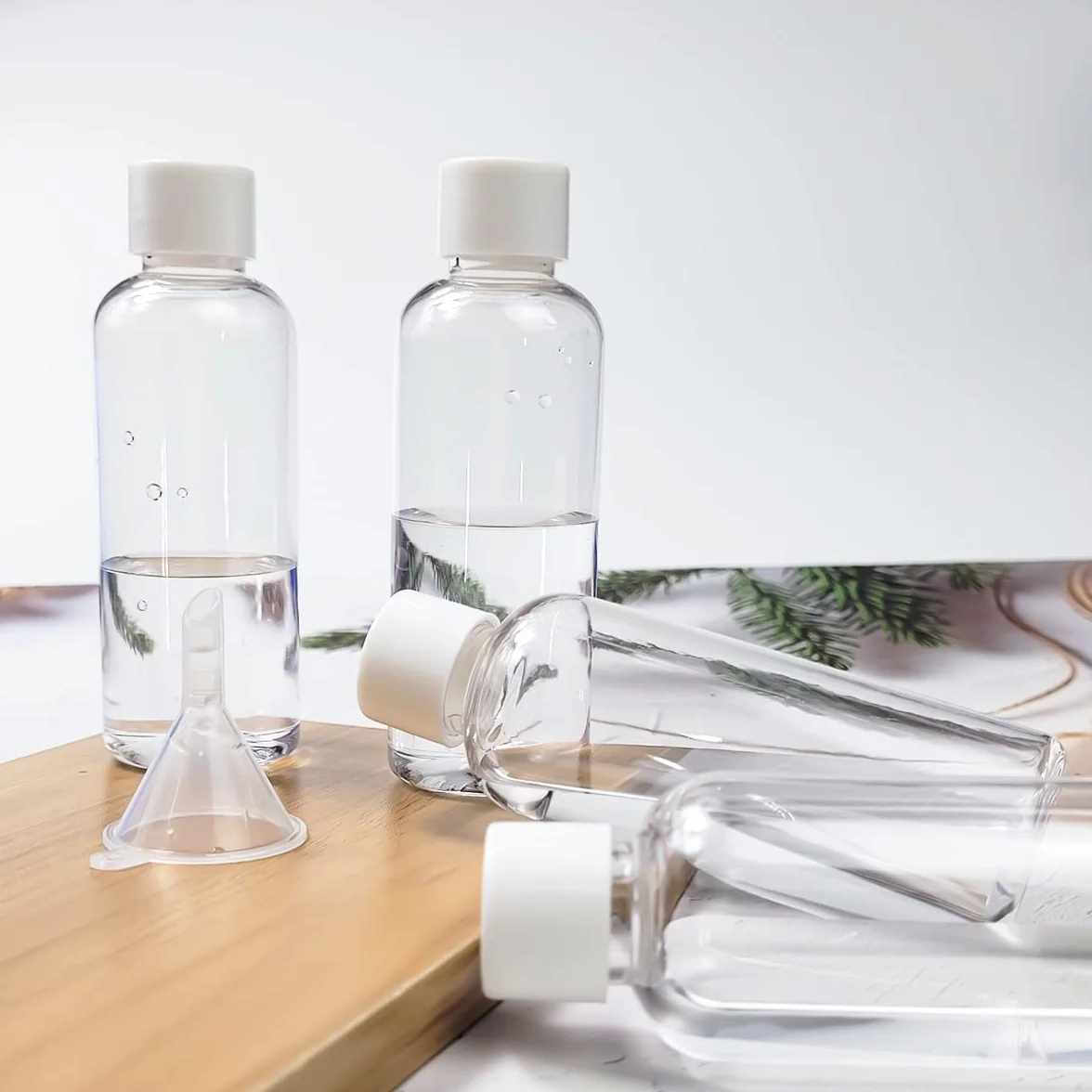 Botellas de Viaje Recargables 100 ml Plástico Transparente con Tapas de Rosca