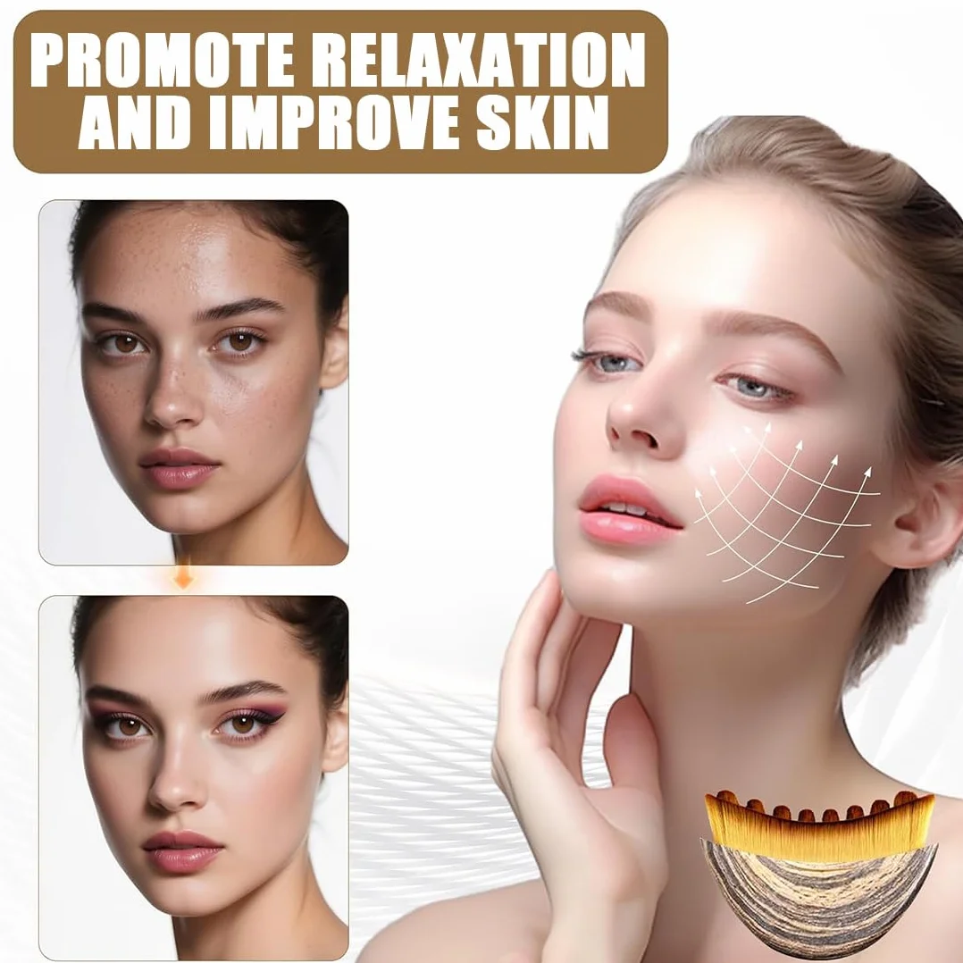 Masajeador Linfático Facial, Drenaje de Rostro, Contorno de Barbilla y Mandíbula, Pequeño, Marrón