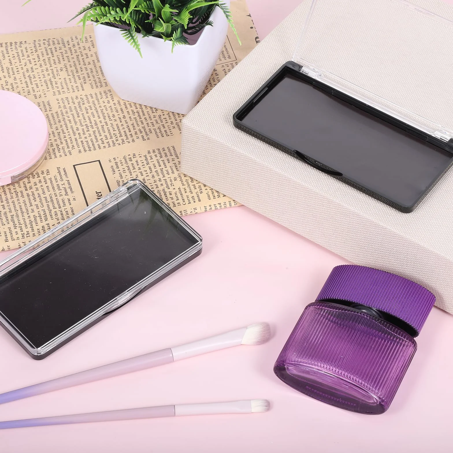 Paletas de maquillaje magnéticas vacías, caja rectangular de almacenamiento para sombra de ojos, rubor y labiales