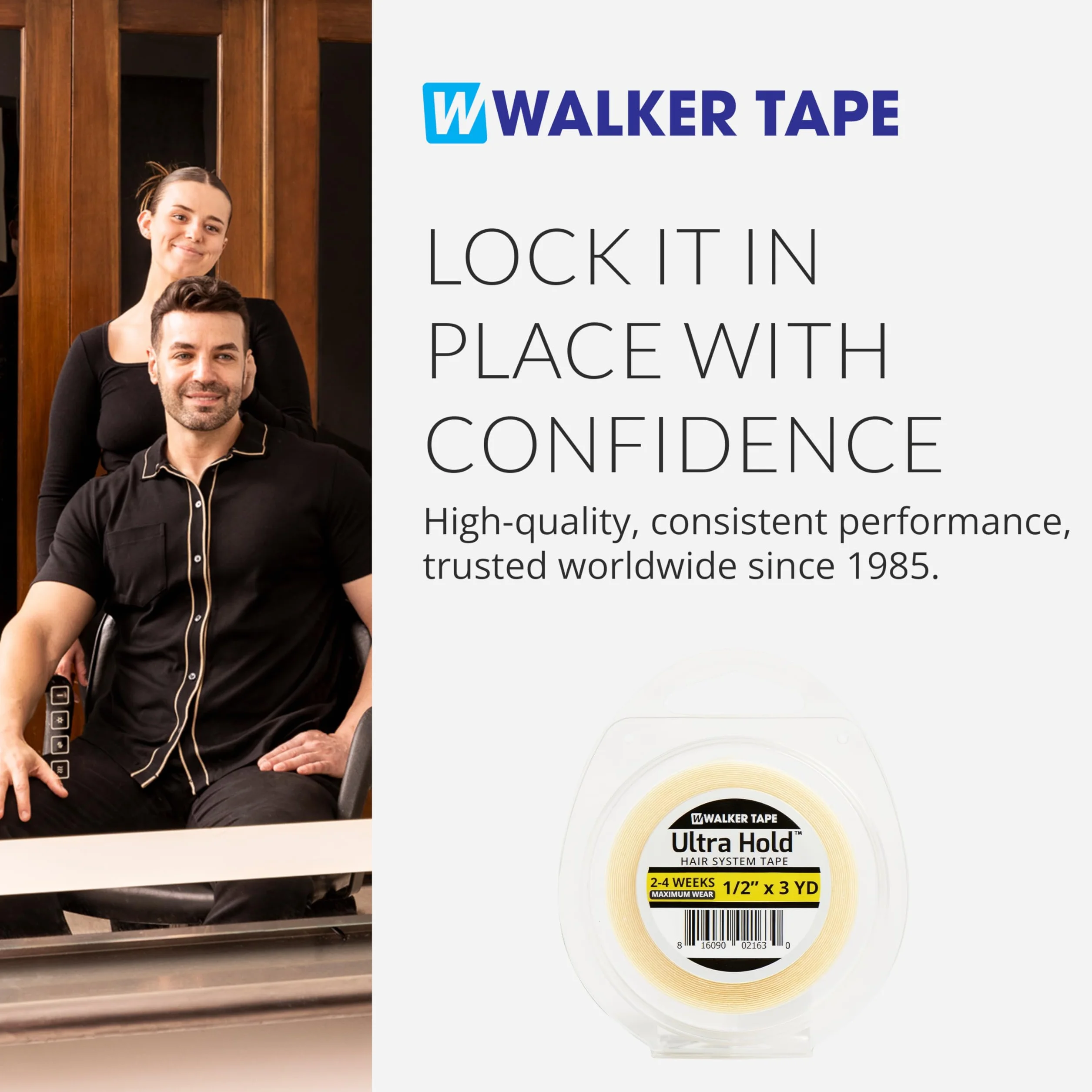 Walker Tape Ultra Hold Tape Cinta Adhesiva 1.27 cm x 2.74 m Rollo 4 Semanas