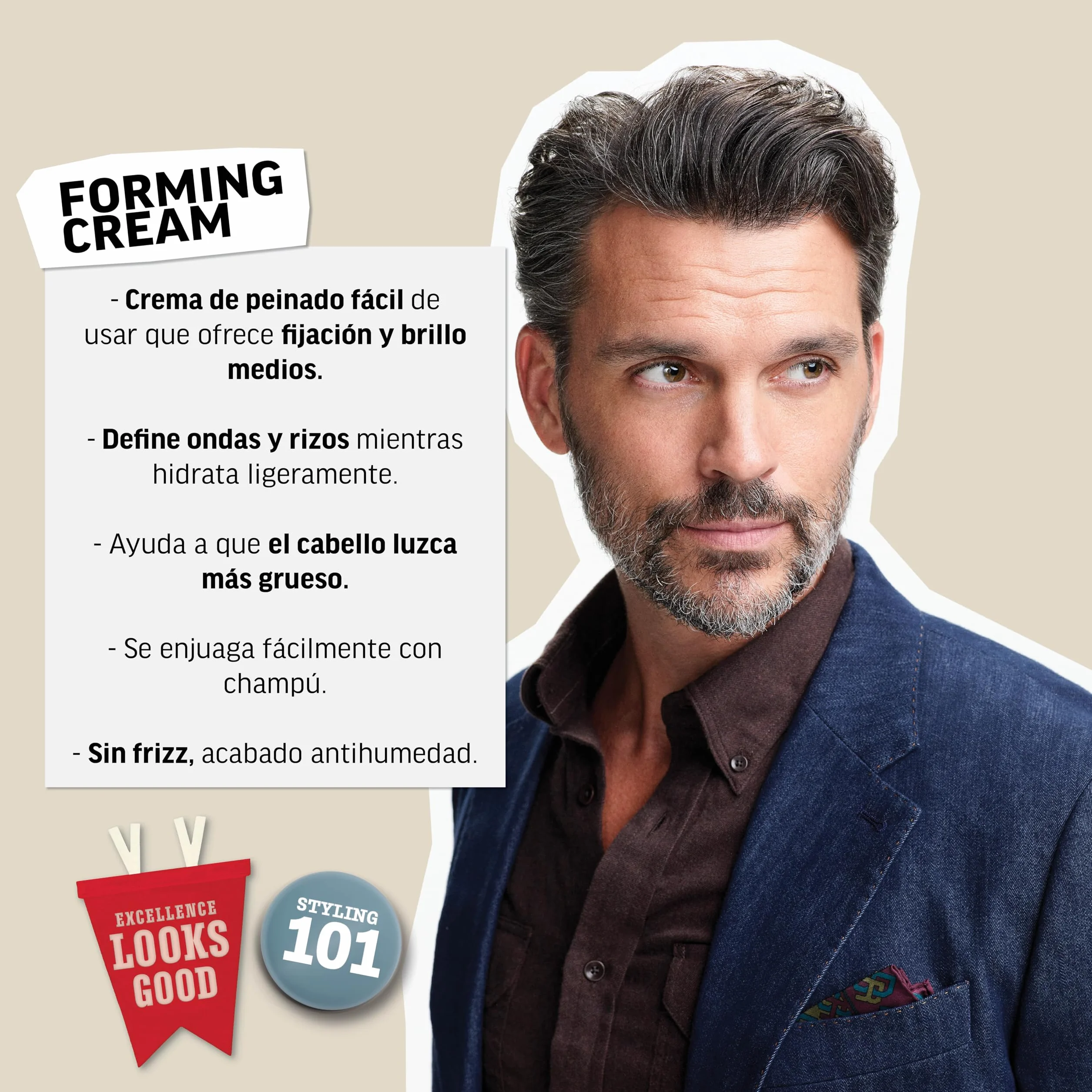 American Crew Forming Cream Cera para el Pelo Fijación Brillo Medio 85 g Paquete de 2