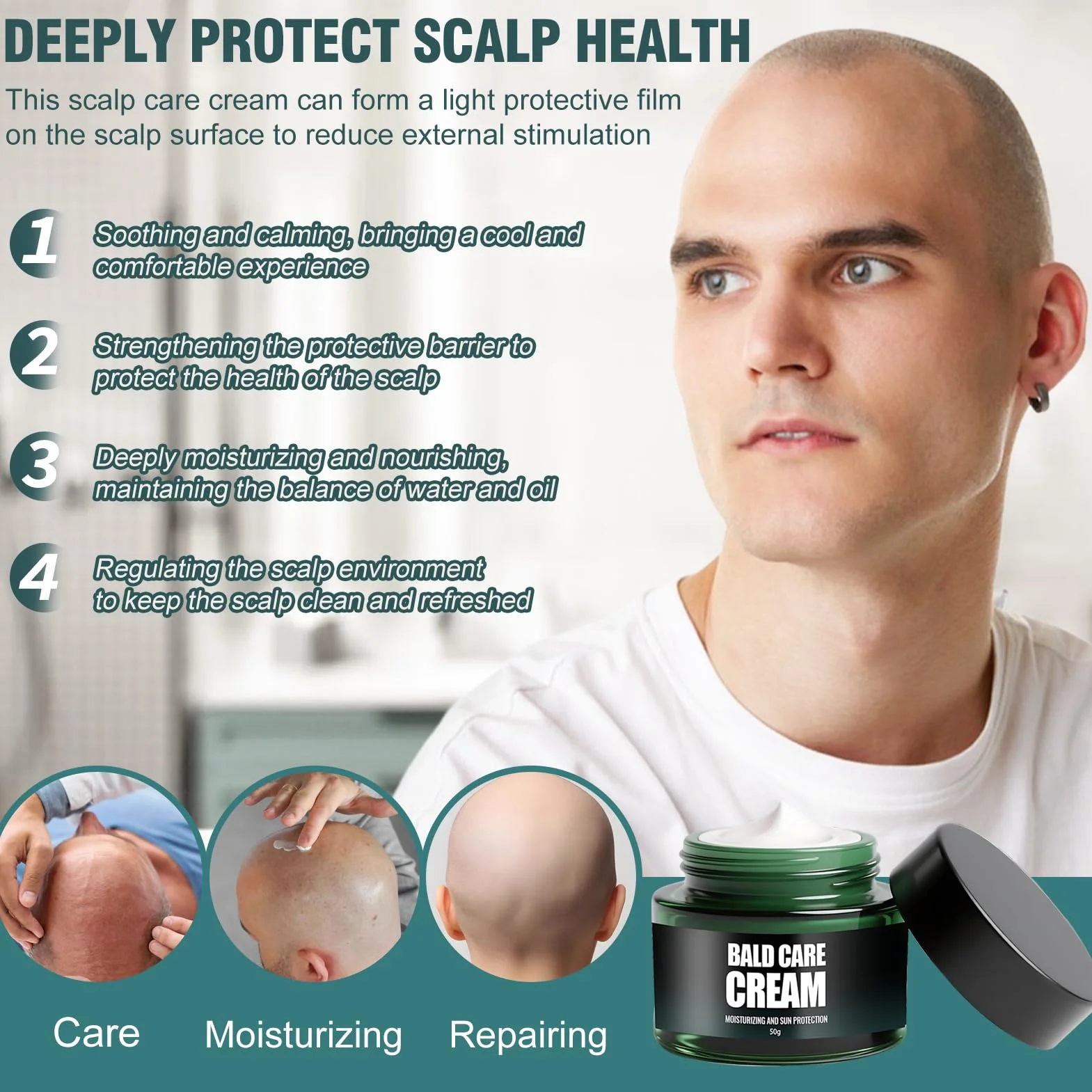 Crema Post Depilacion Protector Cuero Cabelludo Cuidado Calvicie Calma Alivia Piel Dañada Hidratante Nutritiva